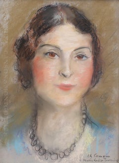 Portrait of Woman in Pearl Necklace