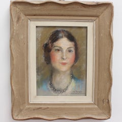 Portrait of Woman in Pearl Necklace