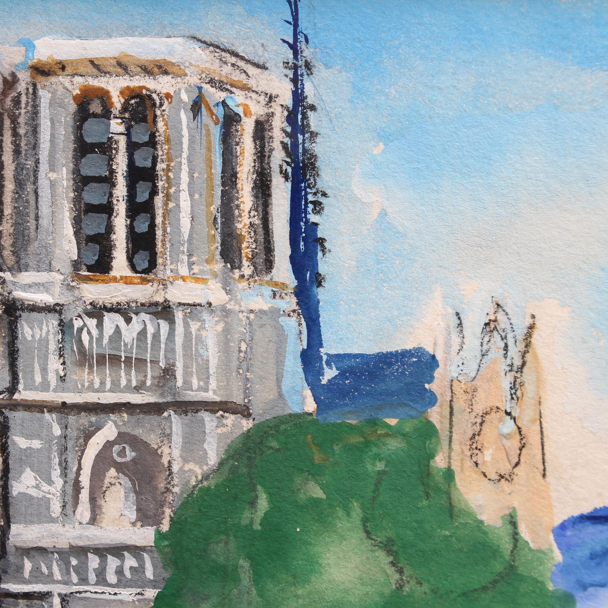 Notre Dame de Paris - Gray Figurative Art by Lucien Génin