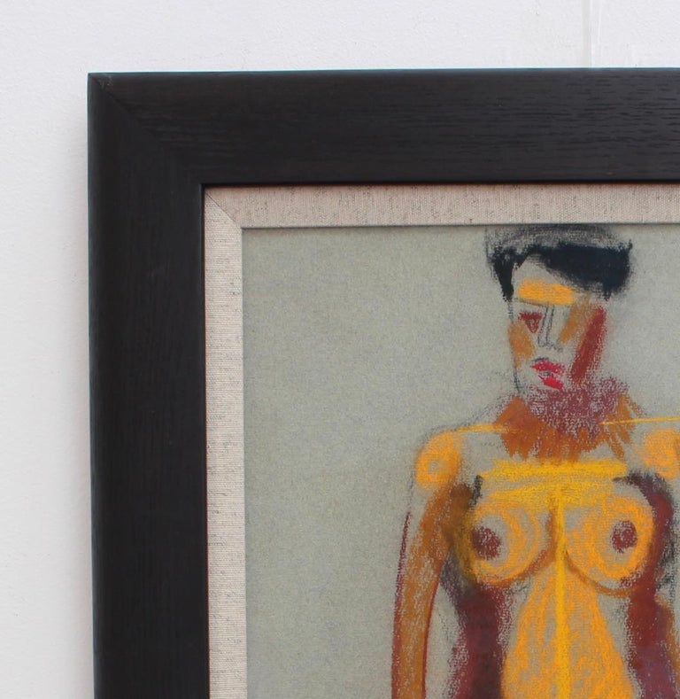 Standing Nude Study - Brown Nude Painting by Louis Latapie
