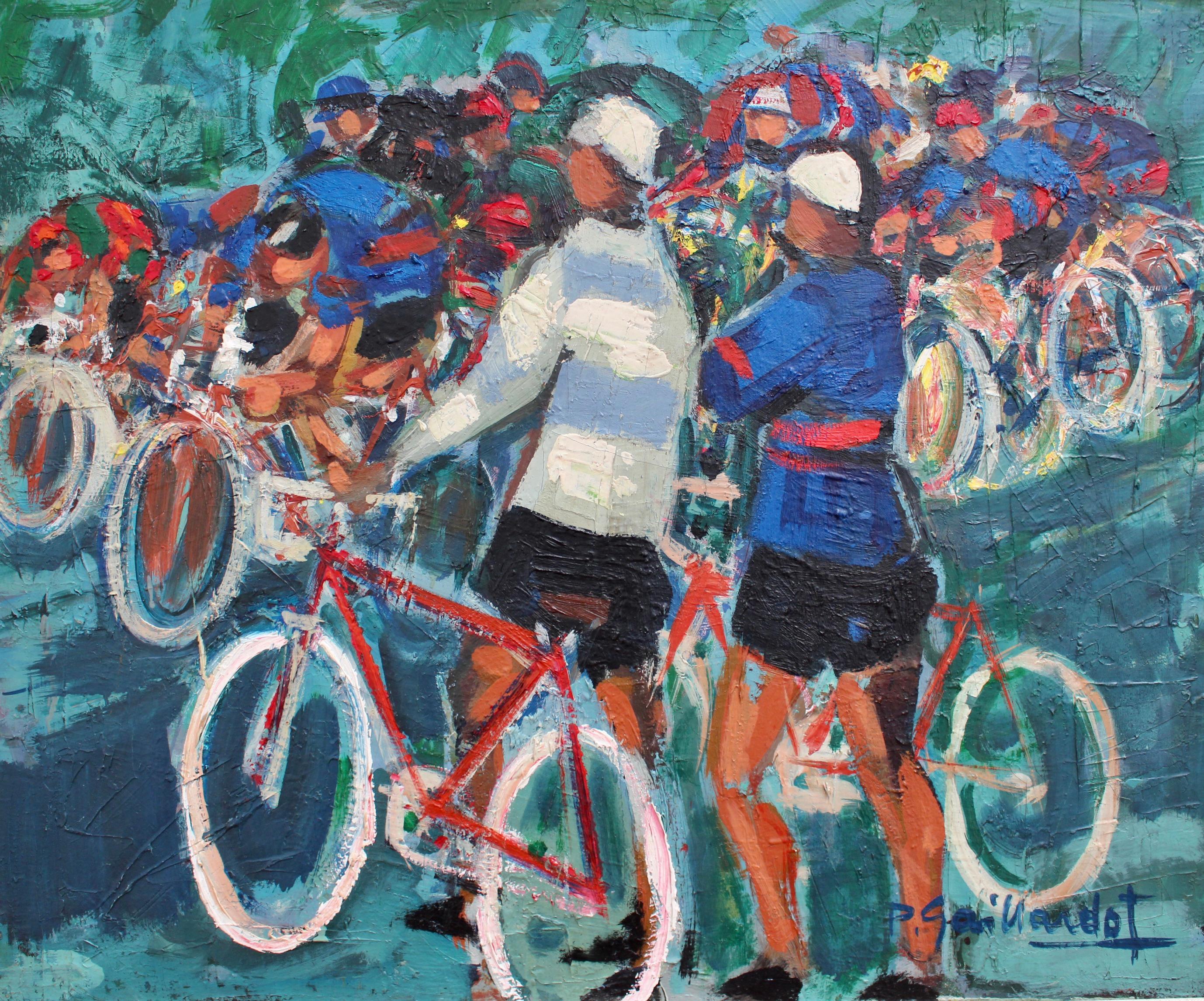 Pierre Gaillardot Figurative Painting - The Cyclists