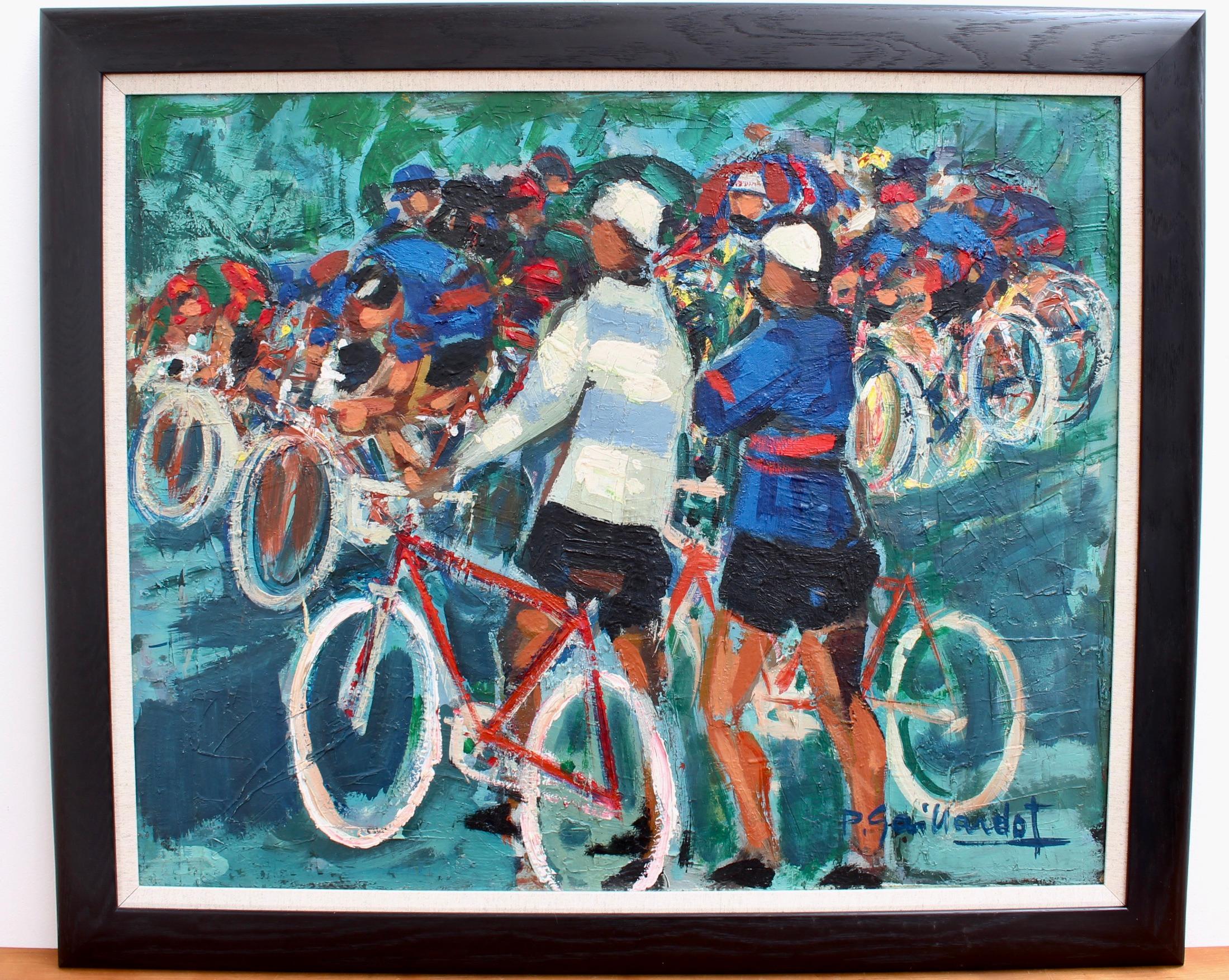 The Cyclists - Expressionist Painting by Pierre Gaillardot