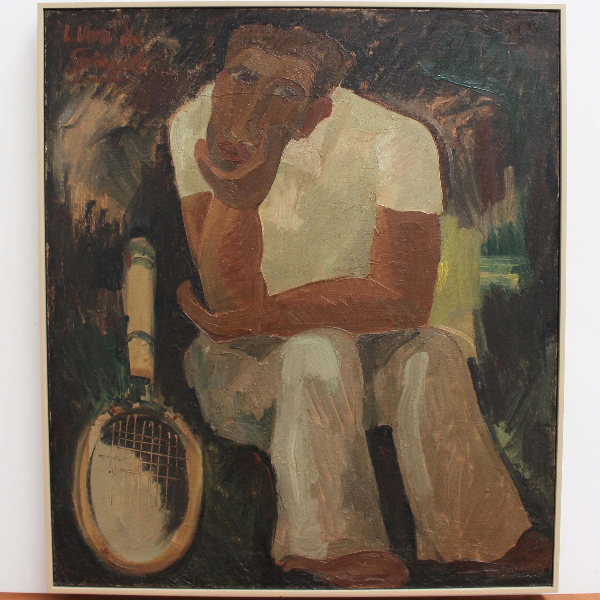 The Tennis Player - Expressionist Painting by Louis Van de Spiegele