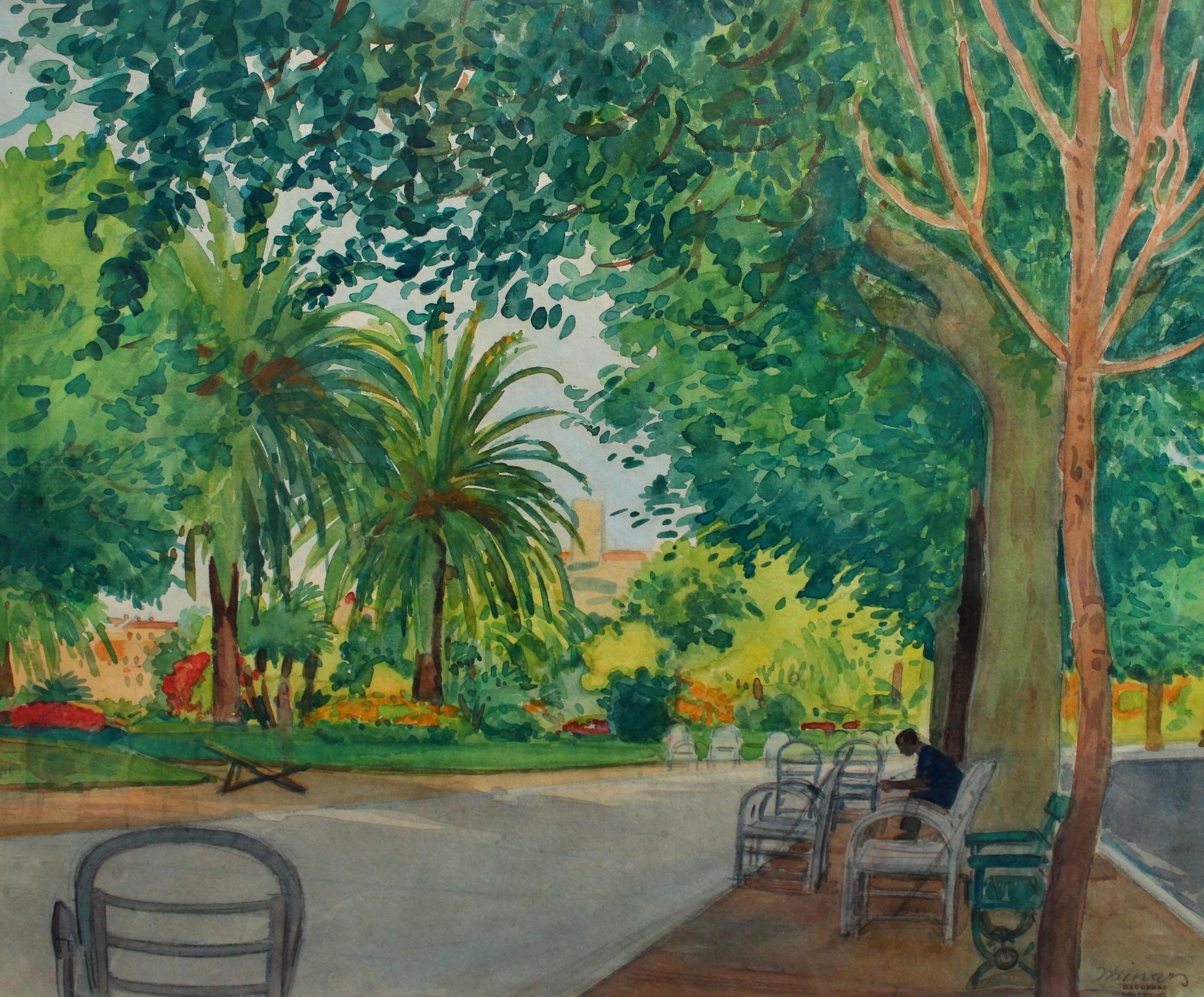A View of the Park in Menton - Art by Tony Minartz