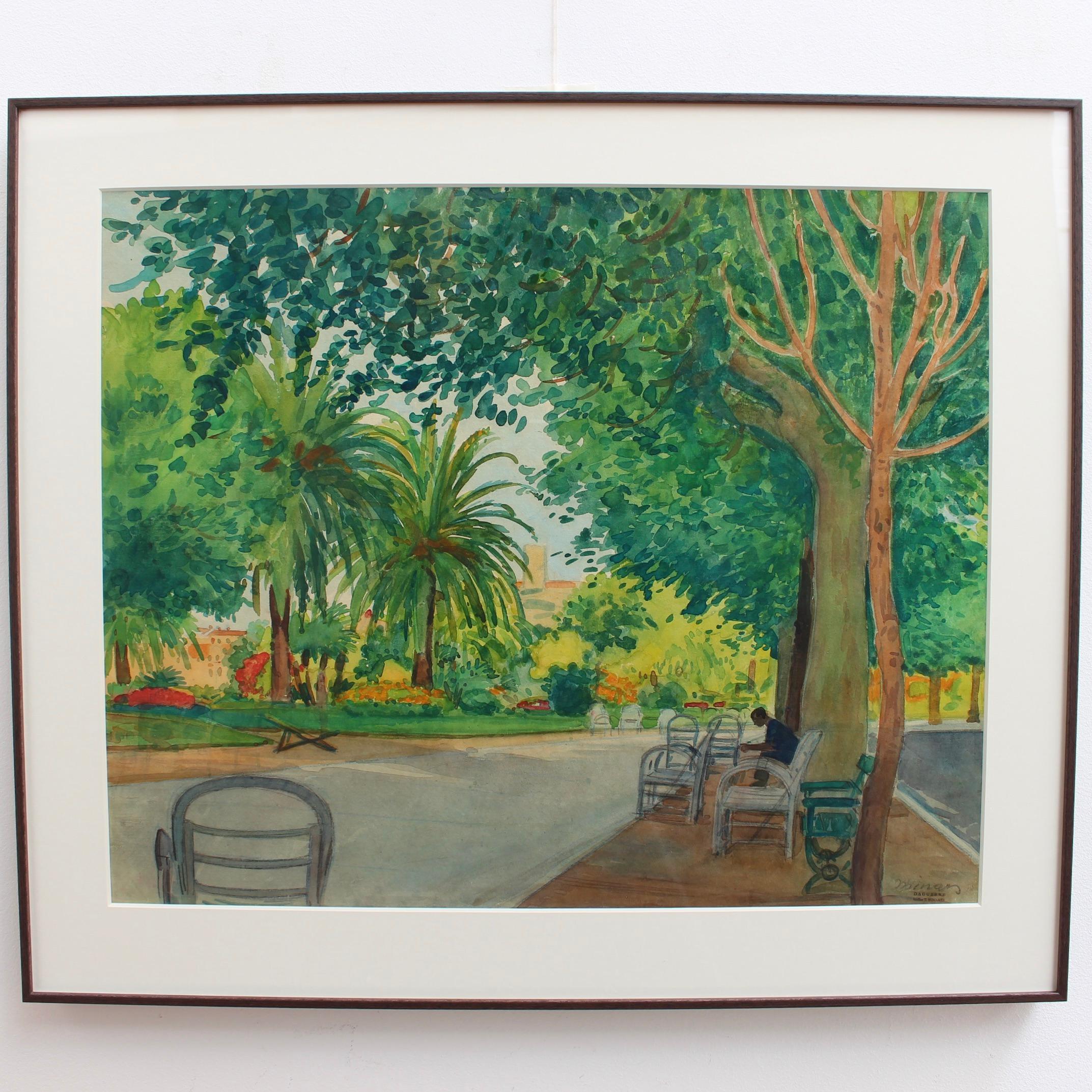Eine Ansicht des Parks in Menton (Post-Impressionismus), Art, von Tony Minartz