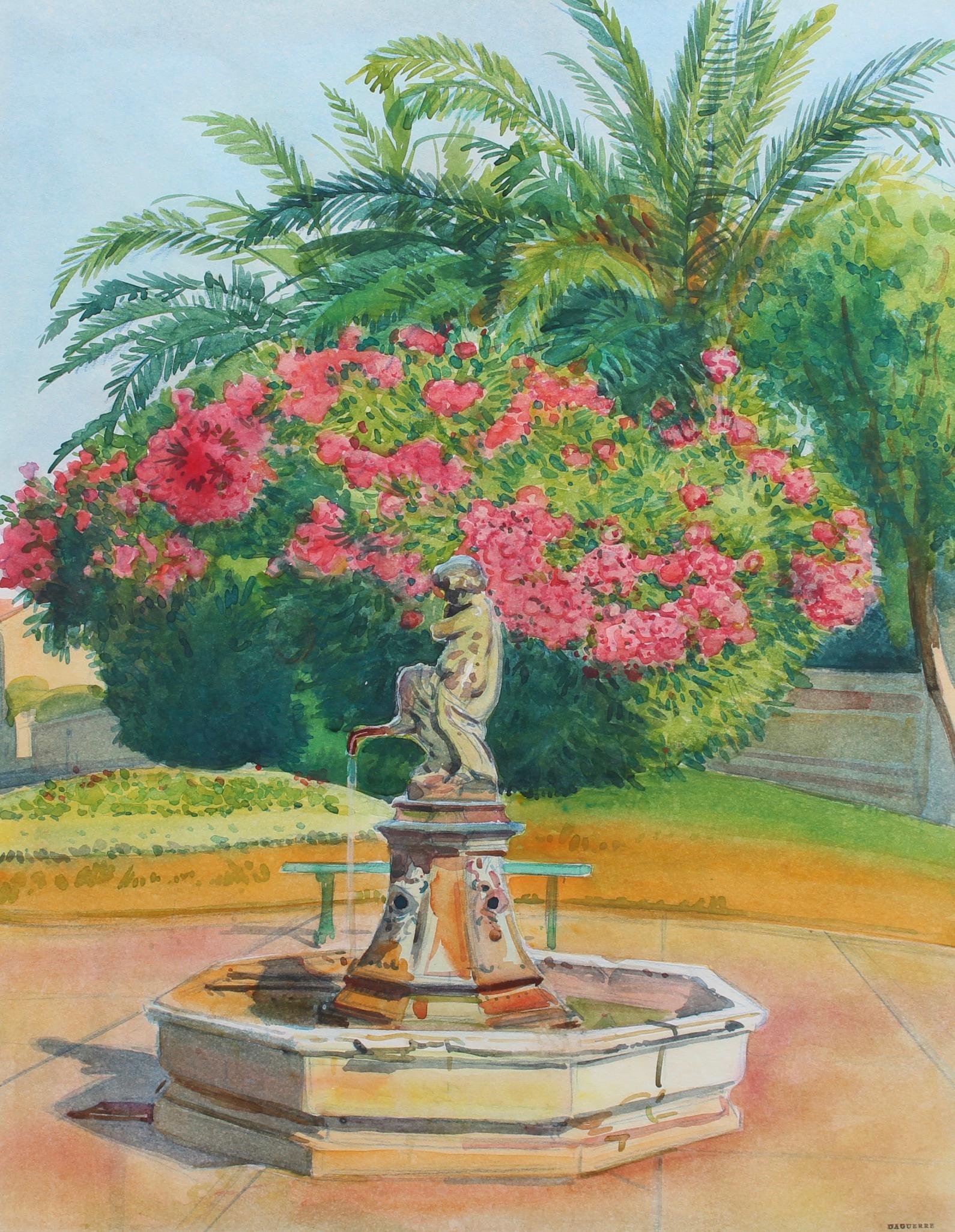 Pink Laurels in the Park - Côtes d'Azur - Art by Tony Minartz