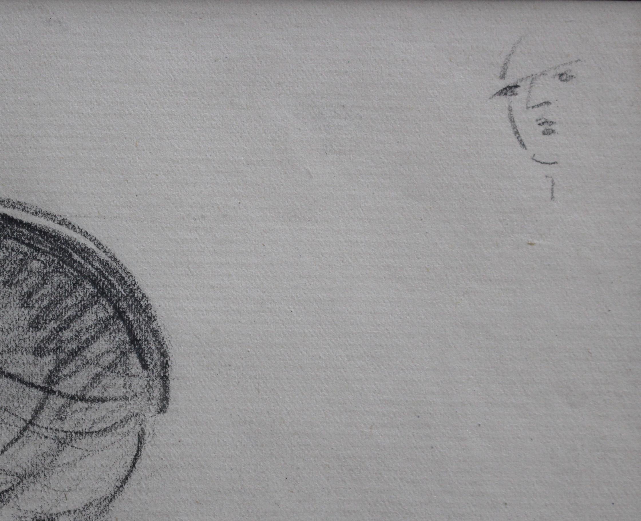 Madre che allatta il suo bambino', matita su carta d'arte, dell'artista francese Guillaume Dulac (1920 circa). Artista noto per i suoi squisiti disegni, molti dei quali sono schizzi per i suoi dipinti a olio più grandi o per altre opere, la bellezza