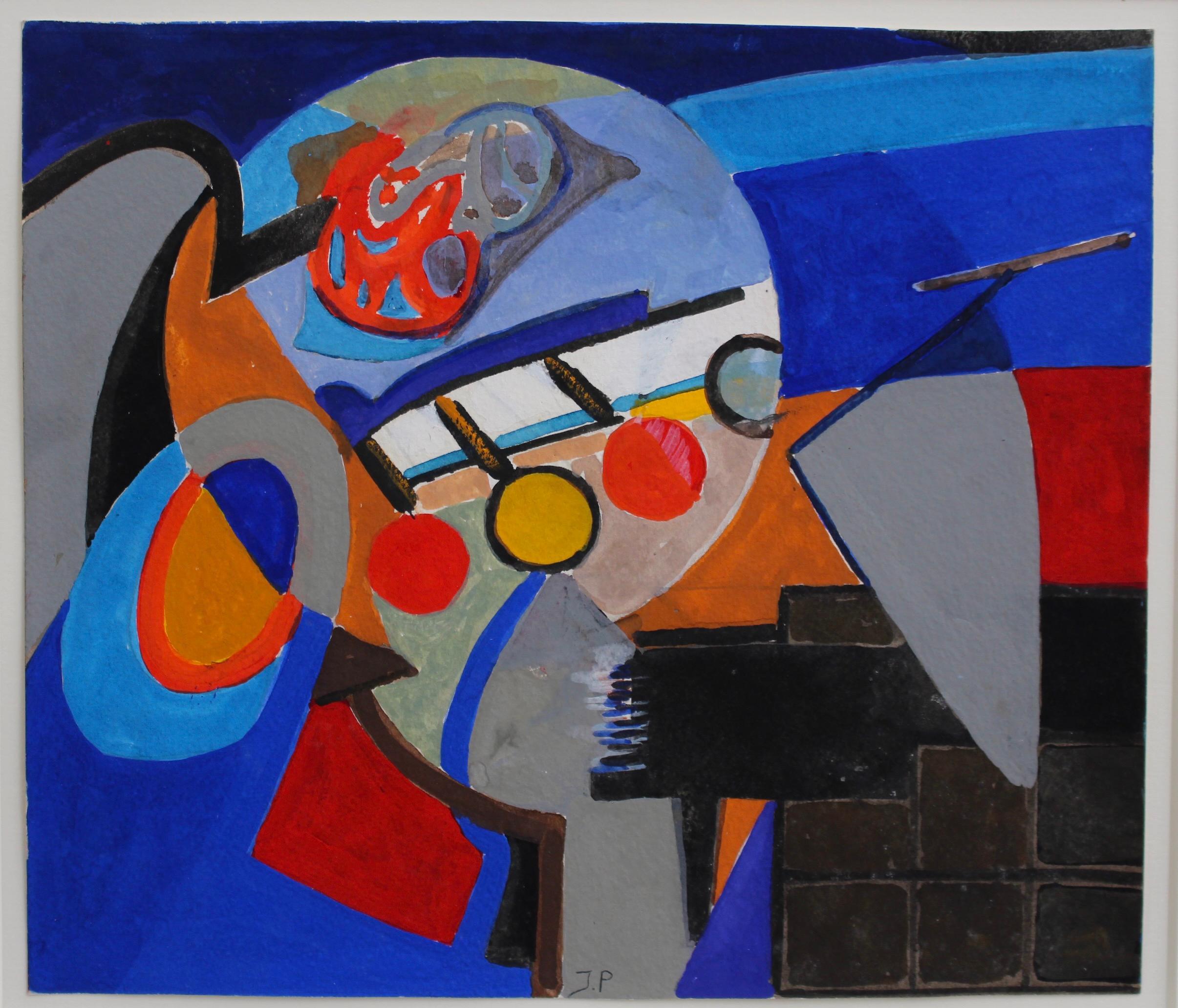 James Pichette Abstract Drawing – Zusammensetzung mit Kreisen II