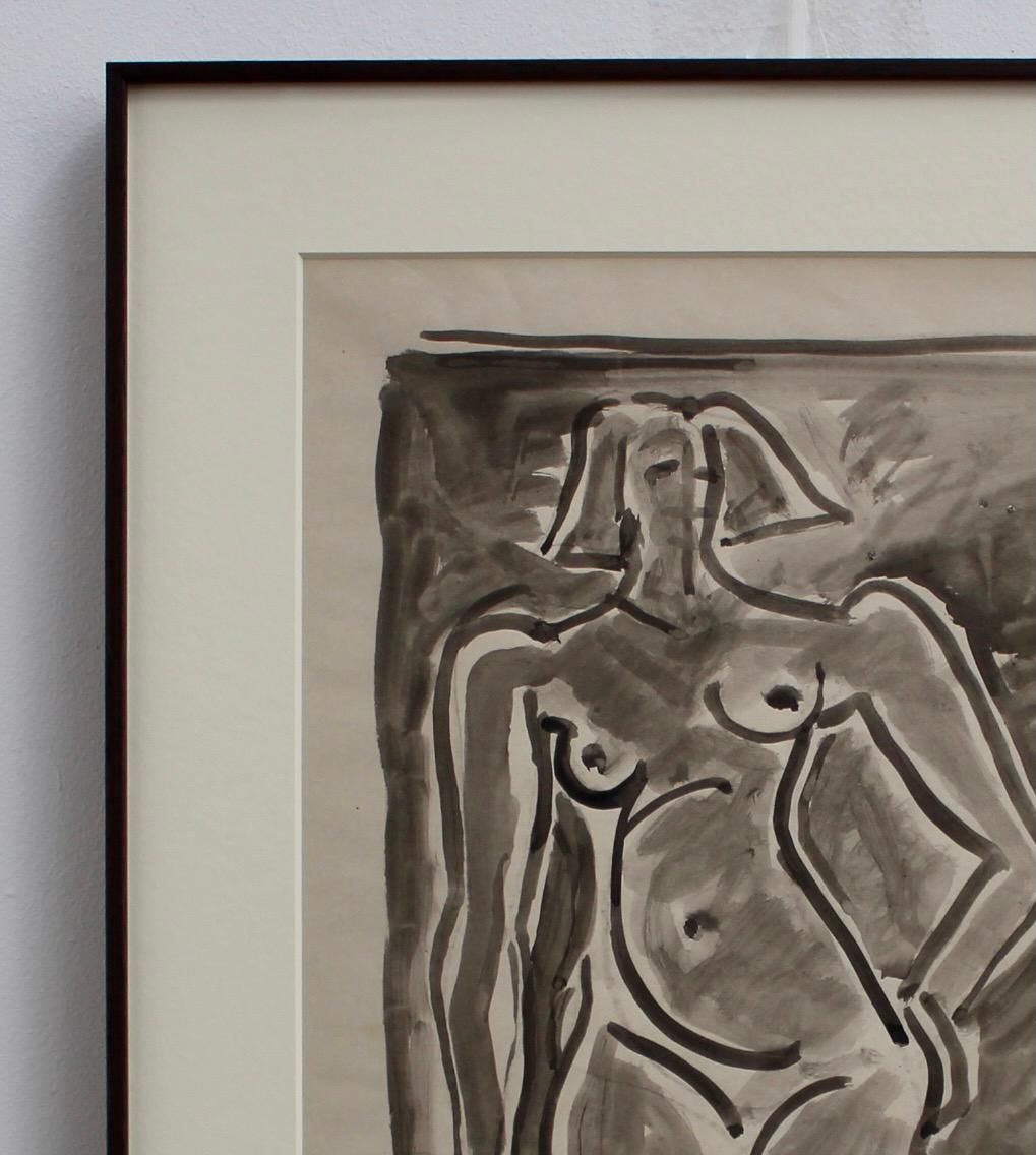 Standing Nude - Gray Portrait by Louis Latapie