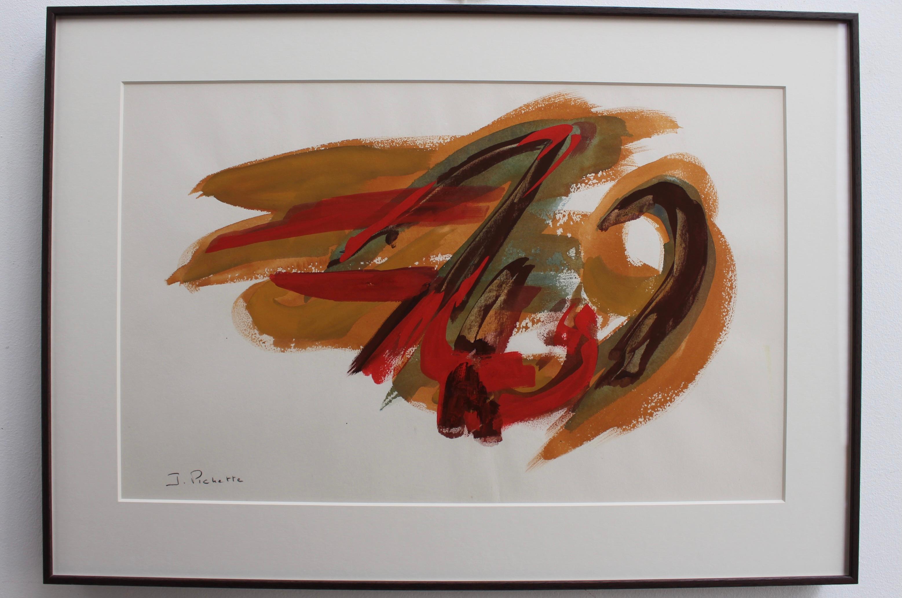 Zusammensetzung in Orange und Rot – Art von James Pichette