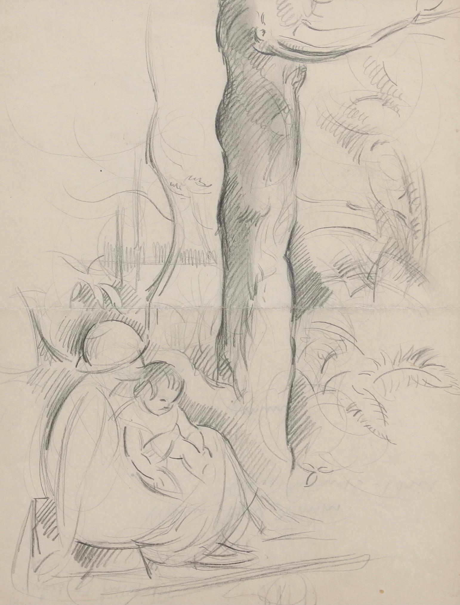 Guillaume Dulac Portrait – Mutter mit Kind unter einem Baum