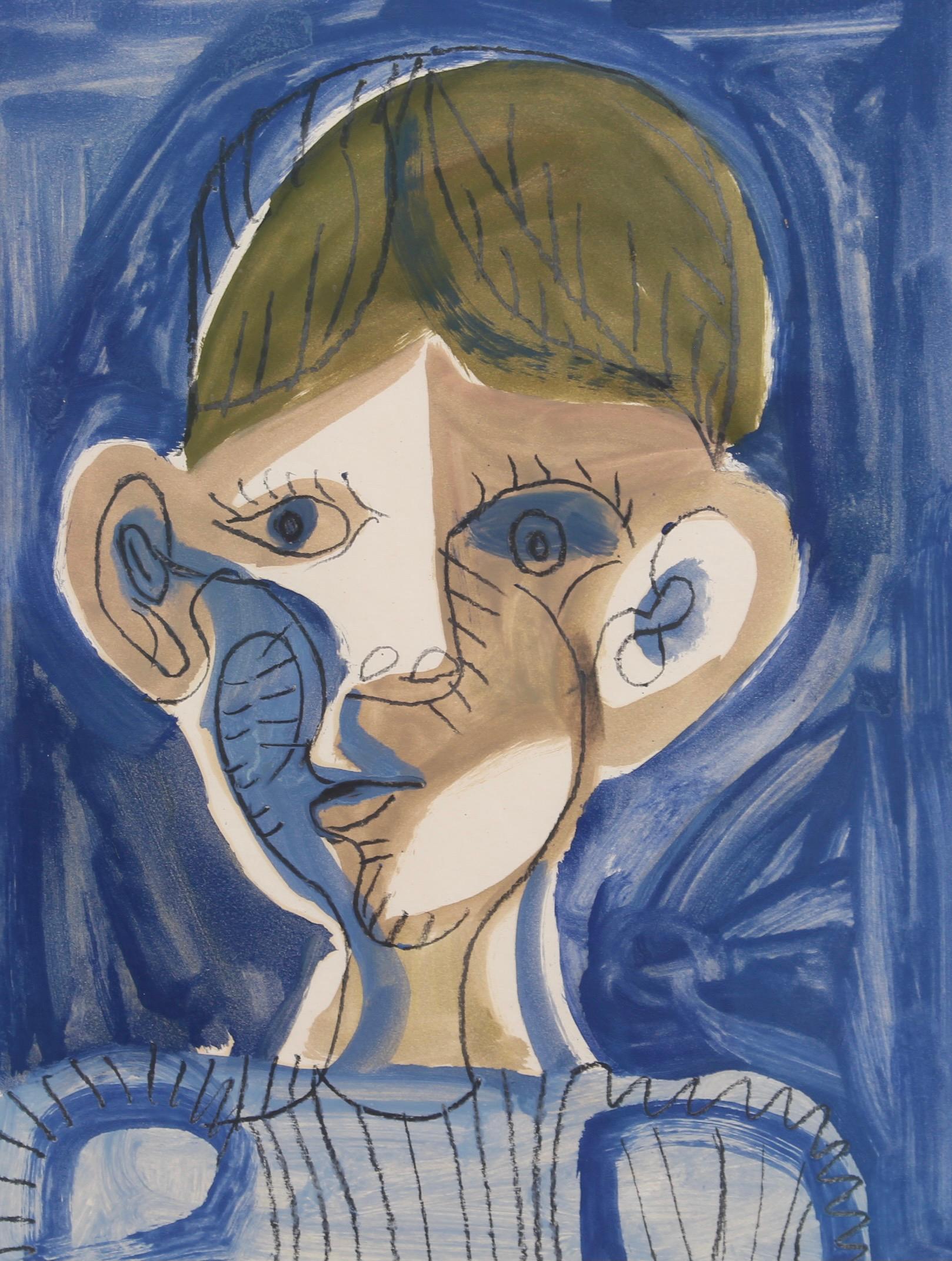 Portrait of a Boy in Blue - Art by Raymond Debieve