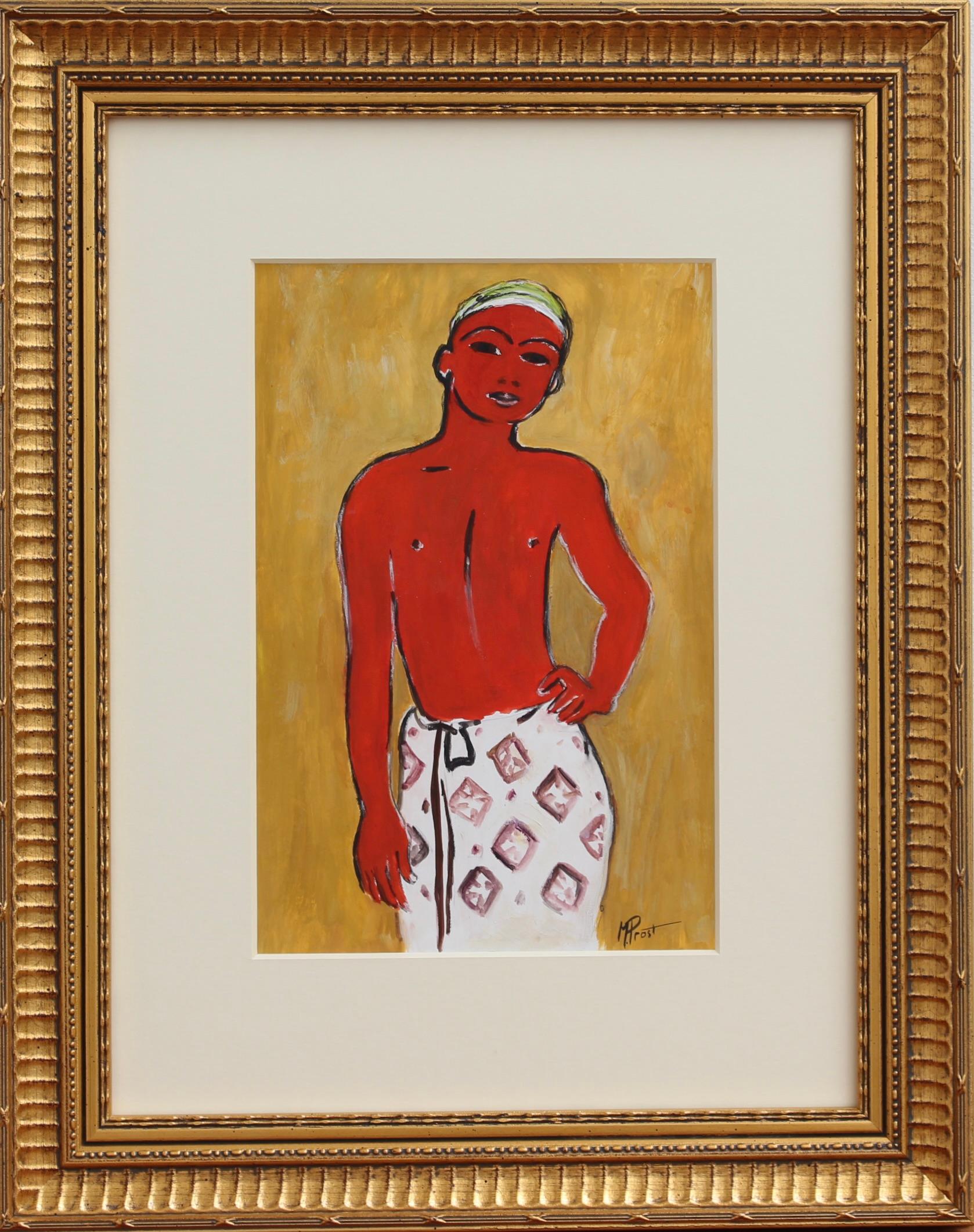 Unknown Portrait - 'Young Man in Sarong' by M. Prost French School 