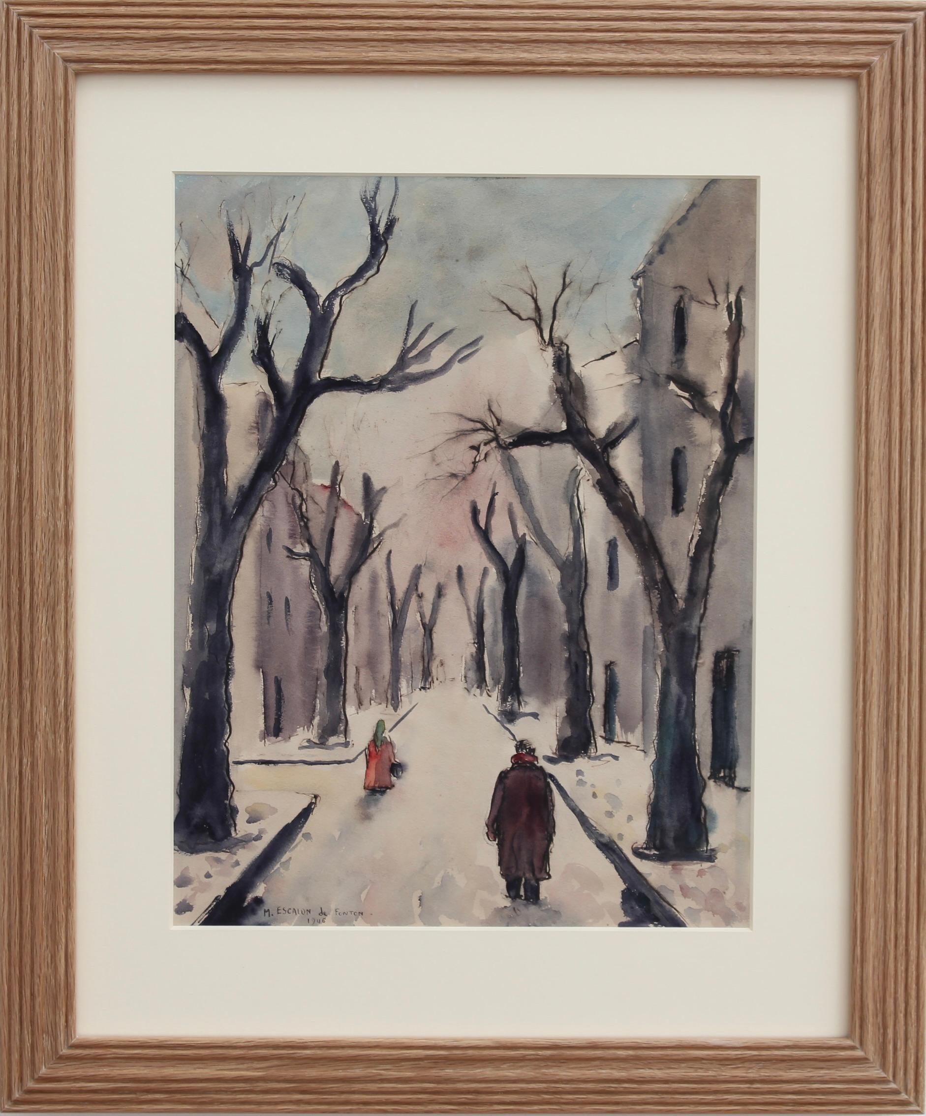 Landscape Art de Max Escalon de Fonton - Plátanos provenzales en invierno