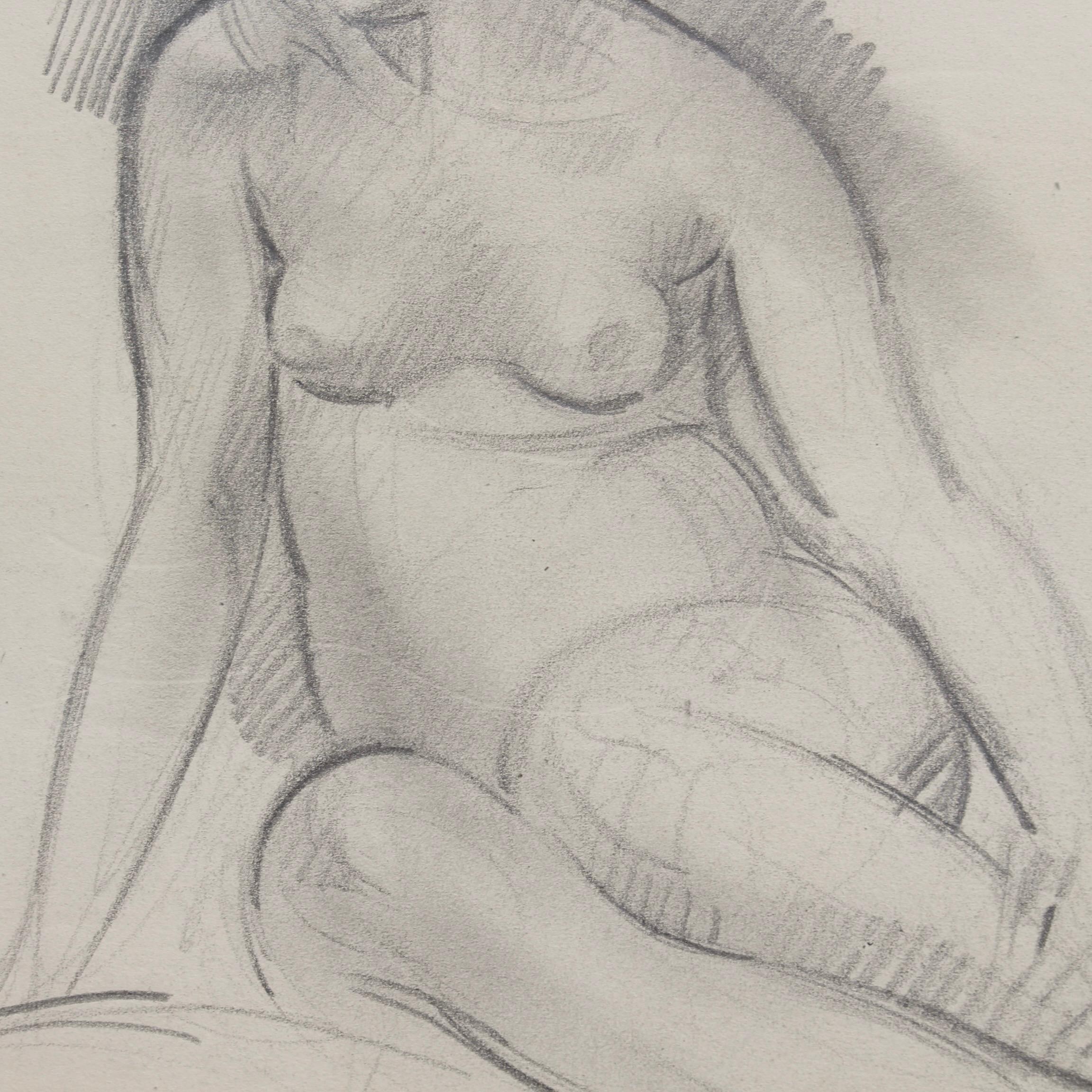 Portrait of Seated Nude For Sale 5