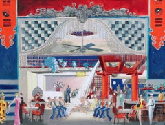 Vintage 'Cabaret in an Asian Banquet Hall', French School