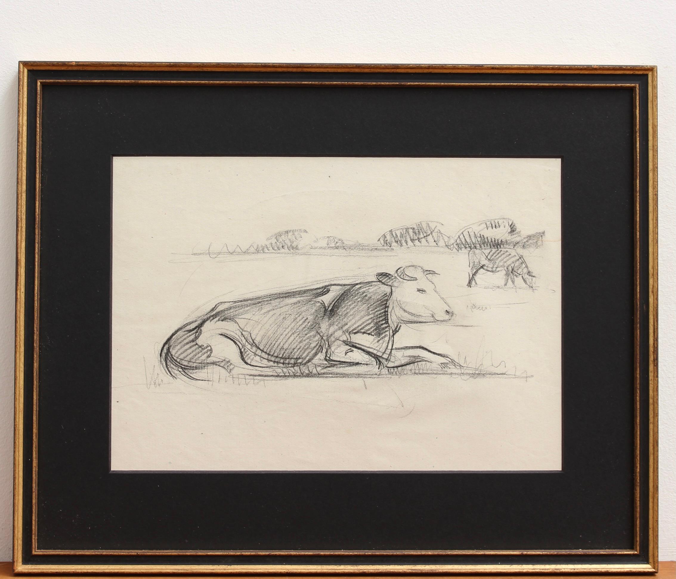 Portrait of a Bull in a Field - Art by Guillaume Dulac