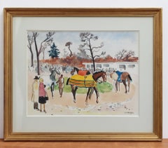 Promenade des chevaux à l'hippodrome d'Auteuil Paris