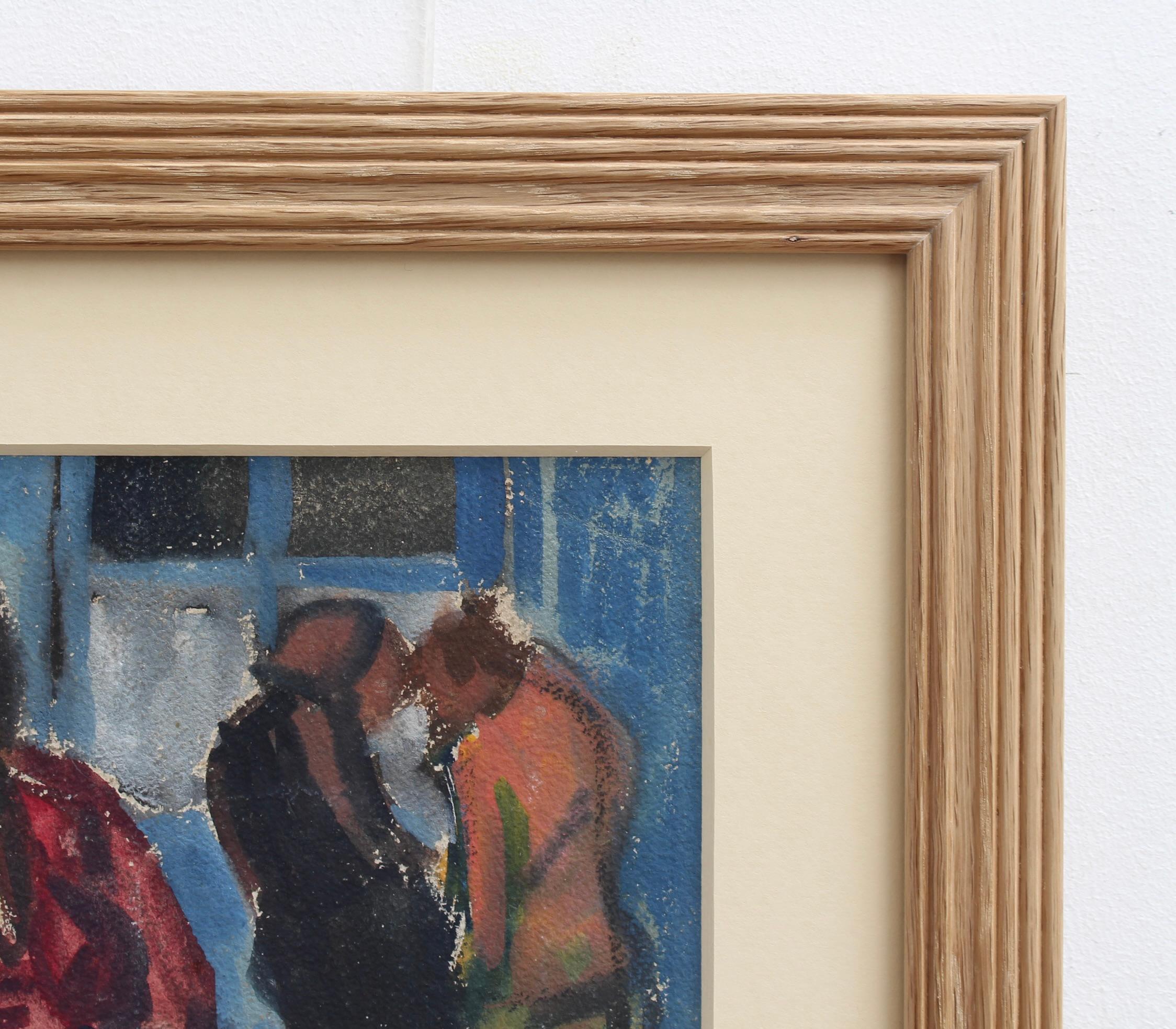 « Le vendeur de marché à Nice » - Peinture à la gouache vintage française en vente 4