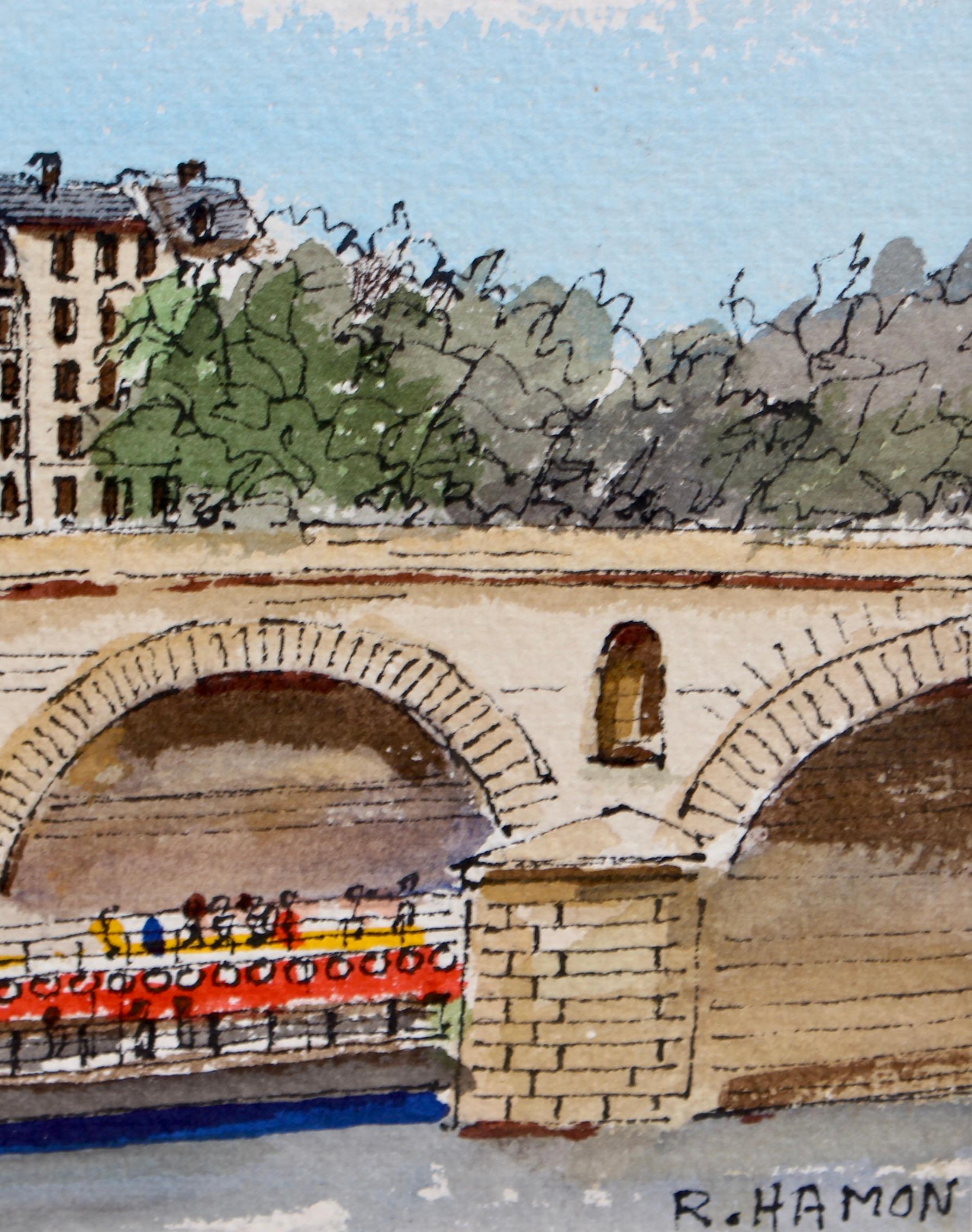 'The Pont Marie and Bateau Mouche' in Paris For Sale 6
