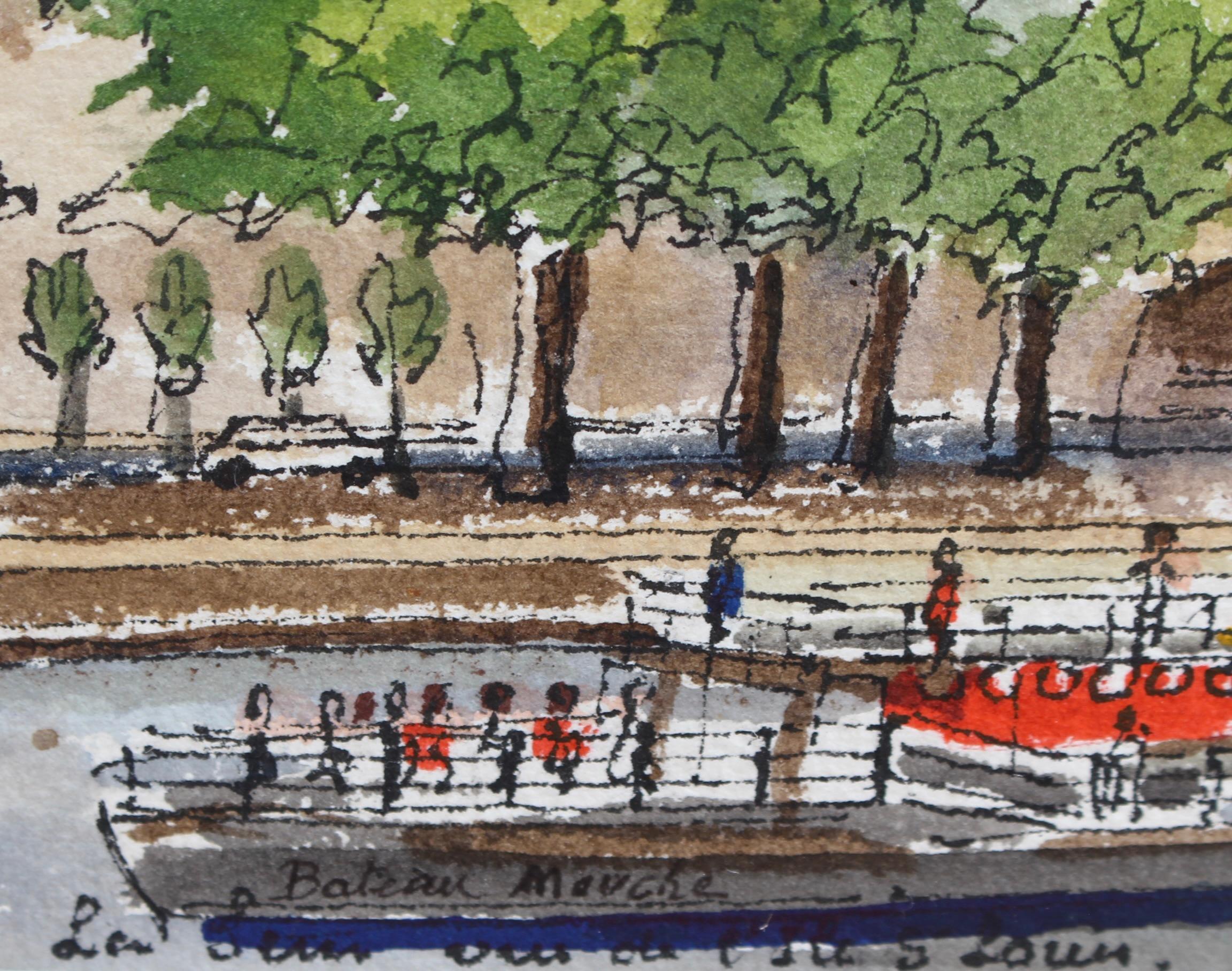 'The Pont Marie and Bateau Mouche' in Paris For Sale 7