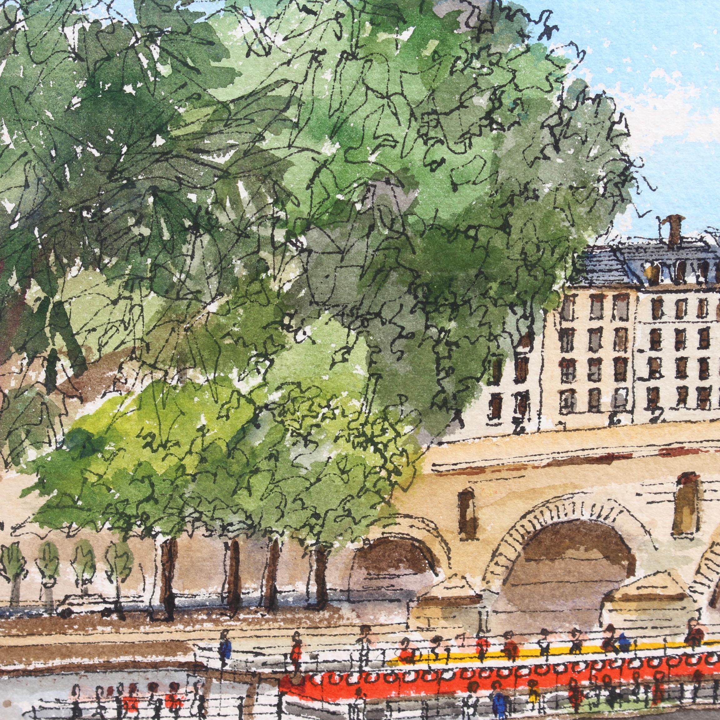 'The Pont Marie and Bateau Mouche' in Paris For Sale 4
