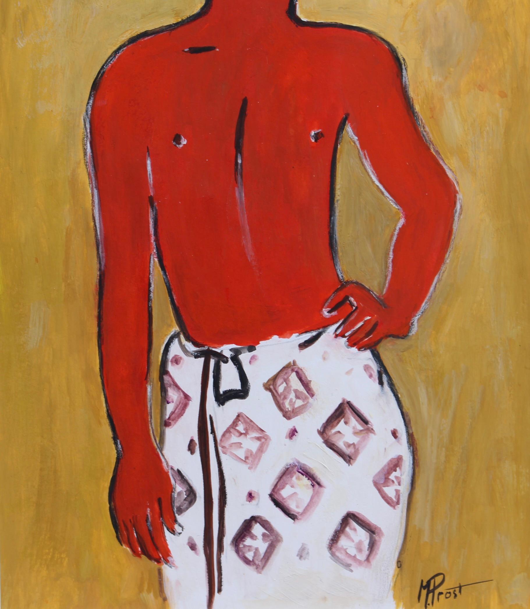 'Young Man in Sarong' by M. Prost French School  2