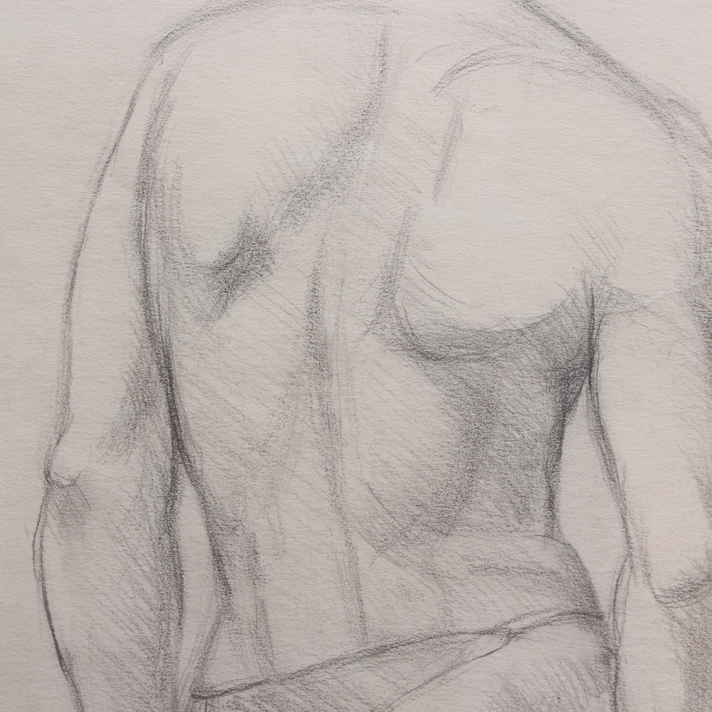 Male Nude Pencil Drawing by Bernard Sleigh RBSA (circa 1900-1920) For Sale 5