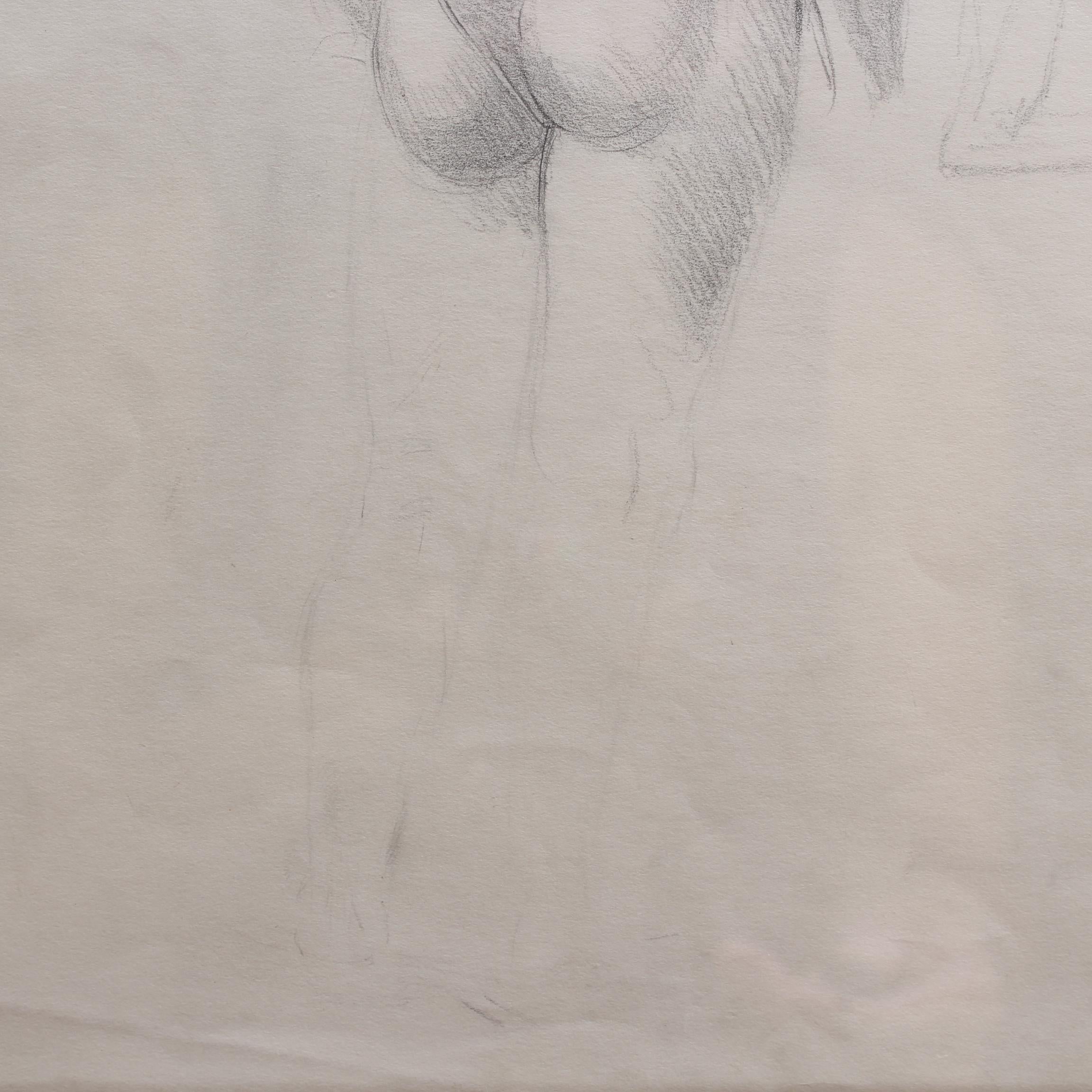 Male Nude Pencil Drawing by Bernard Sleigh RBSA (circa 1900-1920) For Sale 9