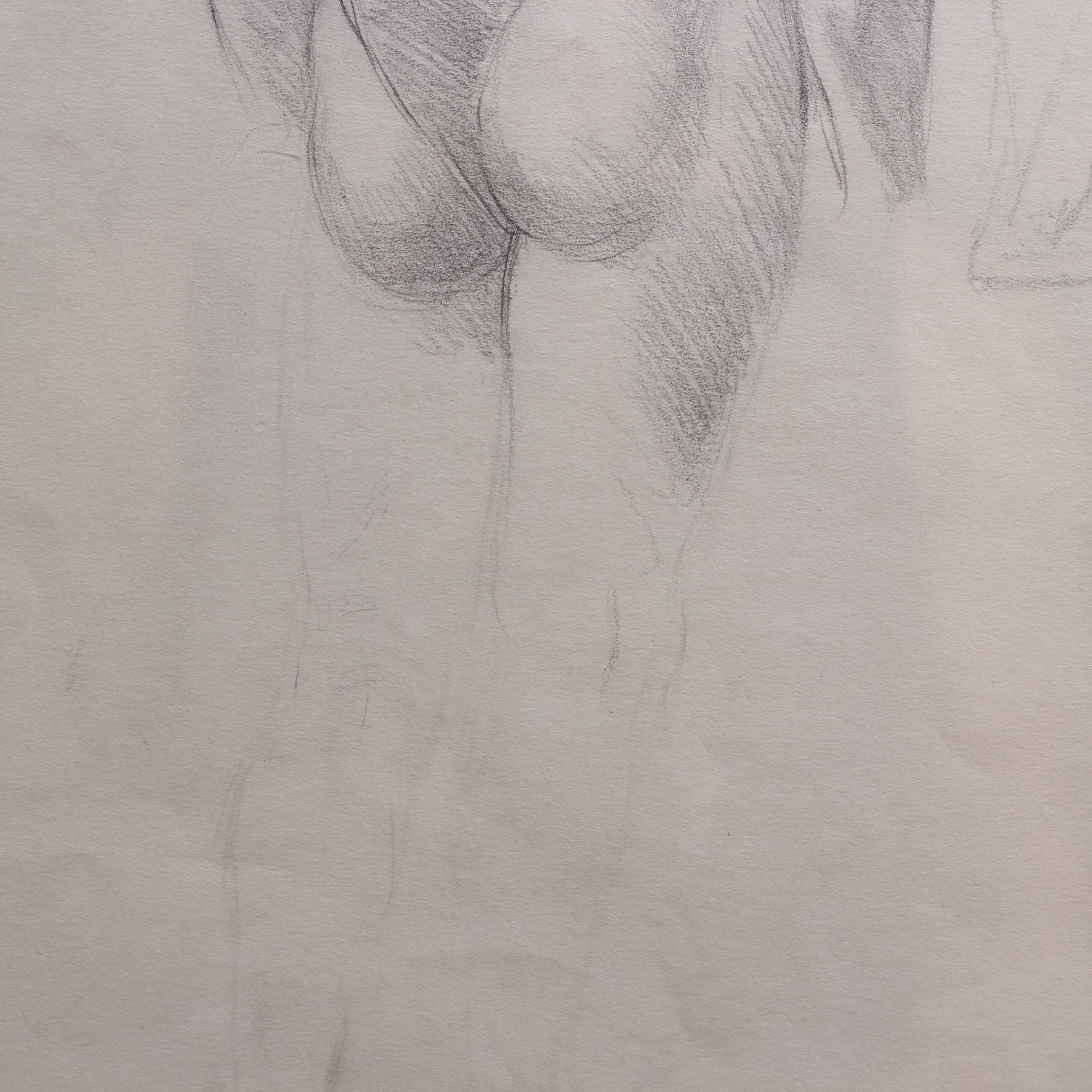 Male Nude Pencil Drawing by Bernard Sleigh RBSA (circa 1900-1920) For Sale 8
