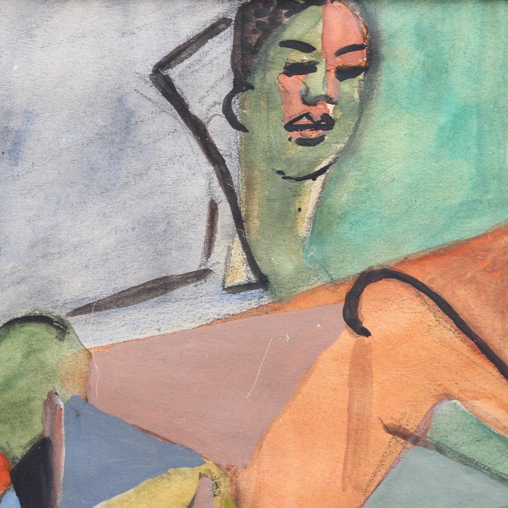 Cubist Nude Portrait of Seated Woman II  4