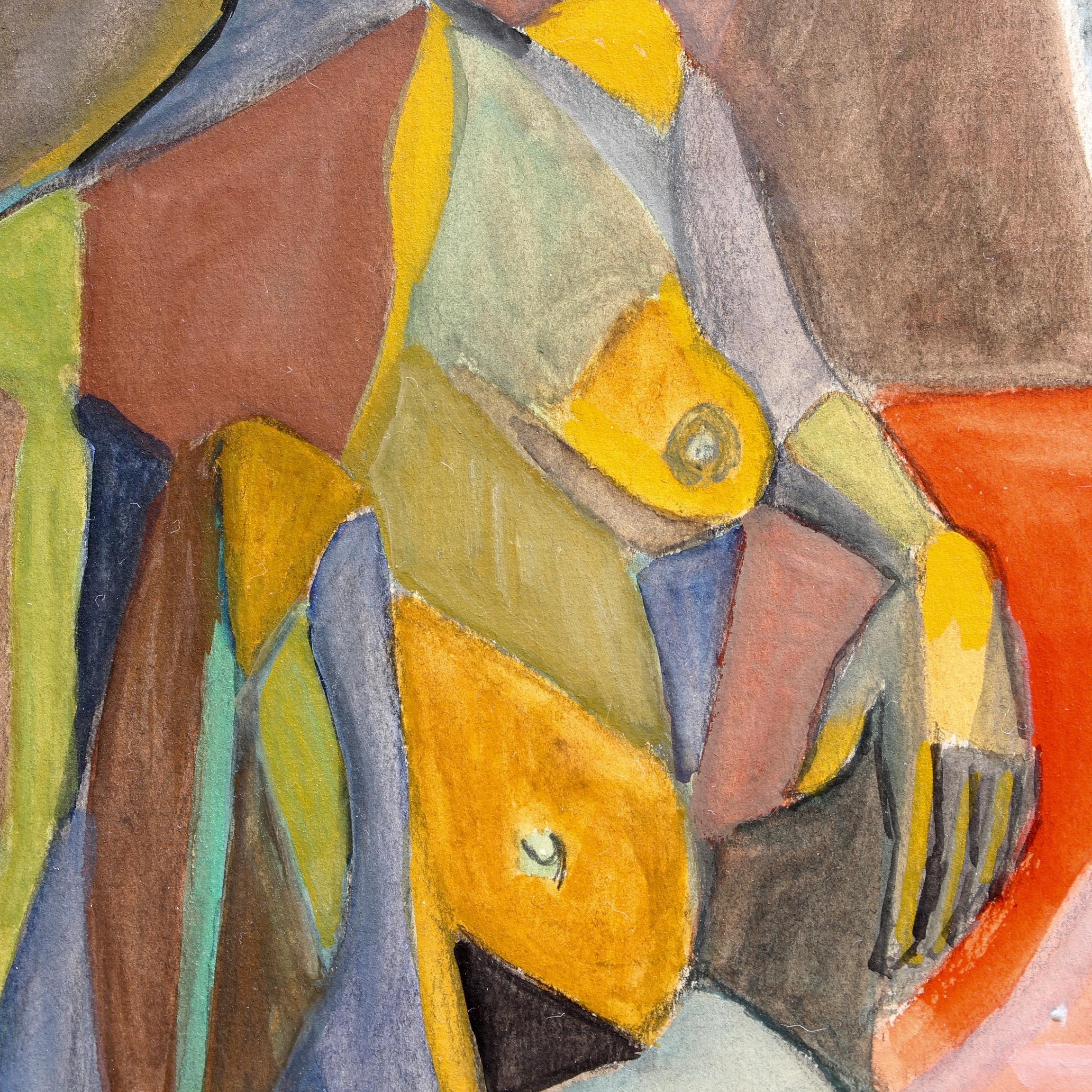 'Cubist Nude Portrait of Seated Woman' by Kosta Stojanovitch, 1954 6