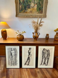 'The Dancers' Triptych Attributed to Roger Mouly, French School