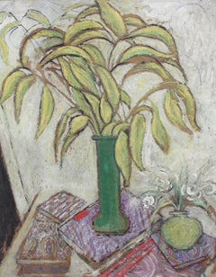 Vintage Still Life with Foliage and Books