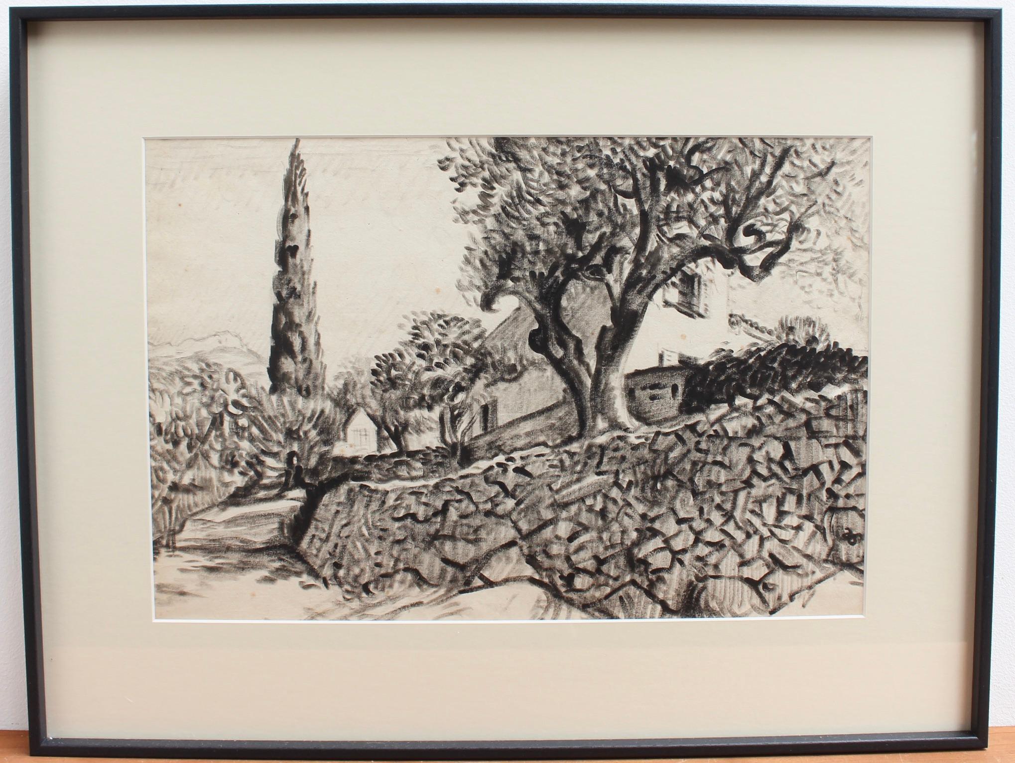 The Olive Tree Behind the Stone Wall - Art by Pierre Dionisi