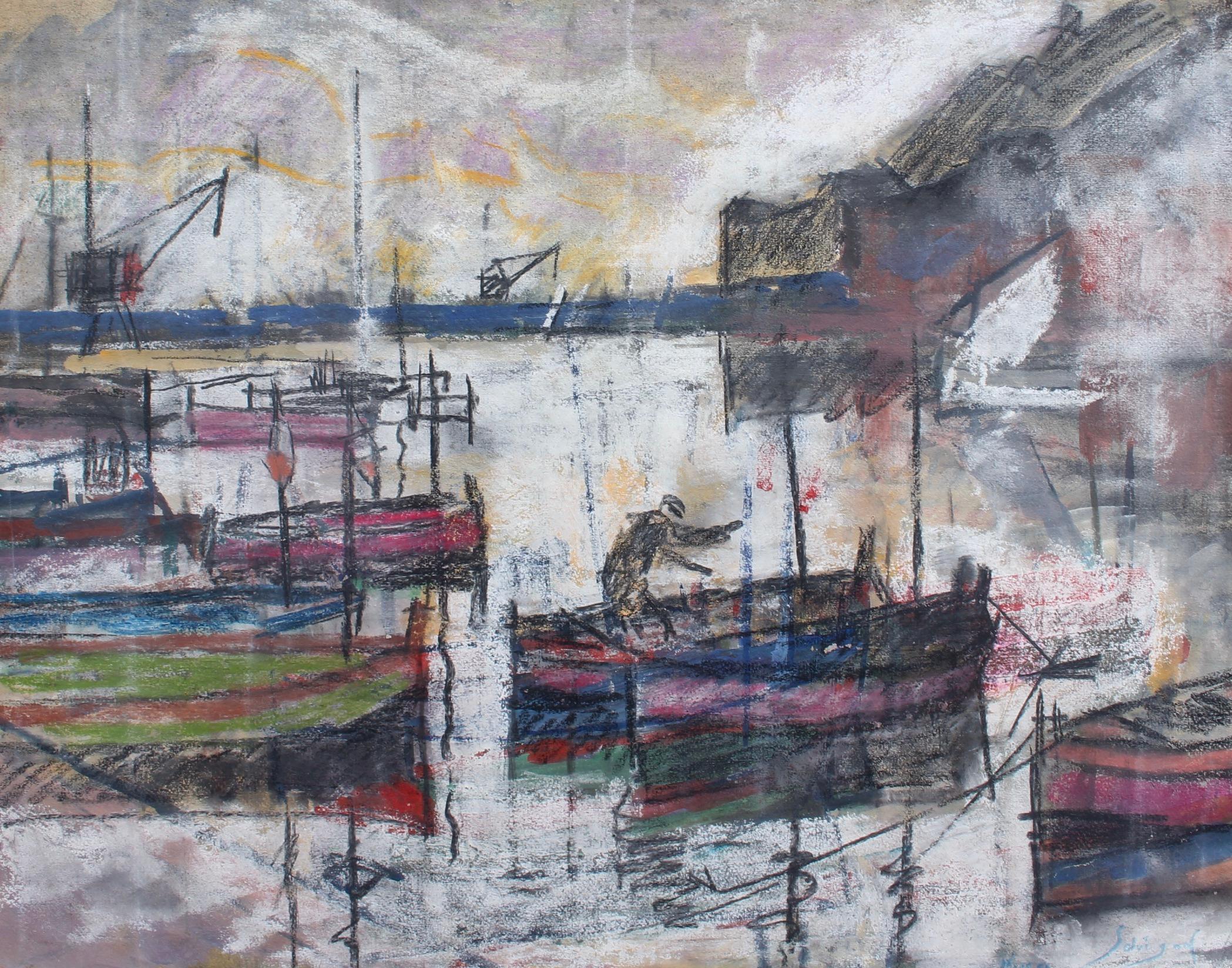 Alfred Salvignol Landscape Art - The Port of Nice