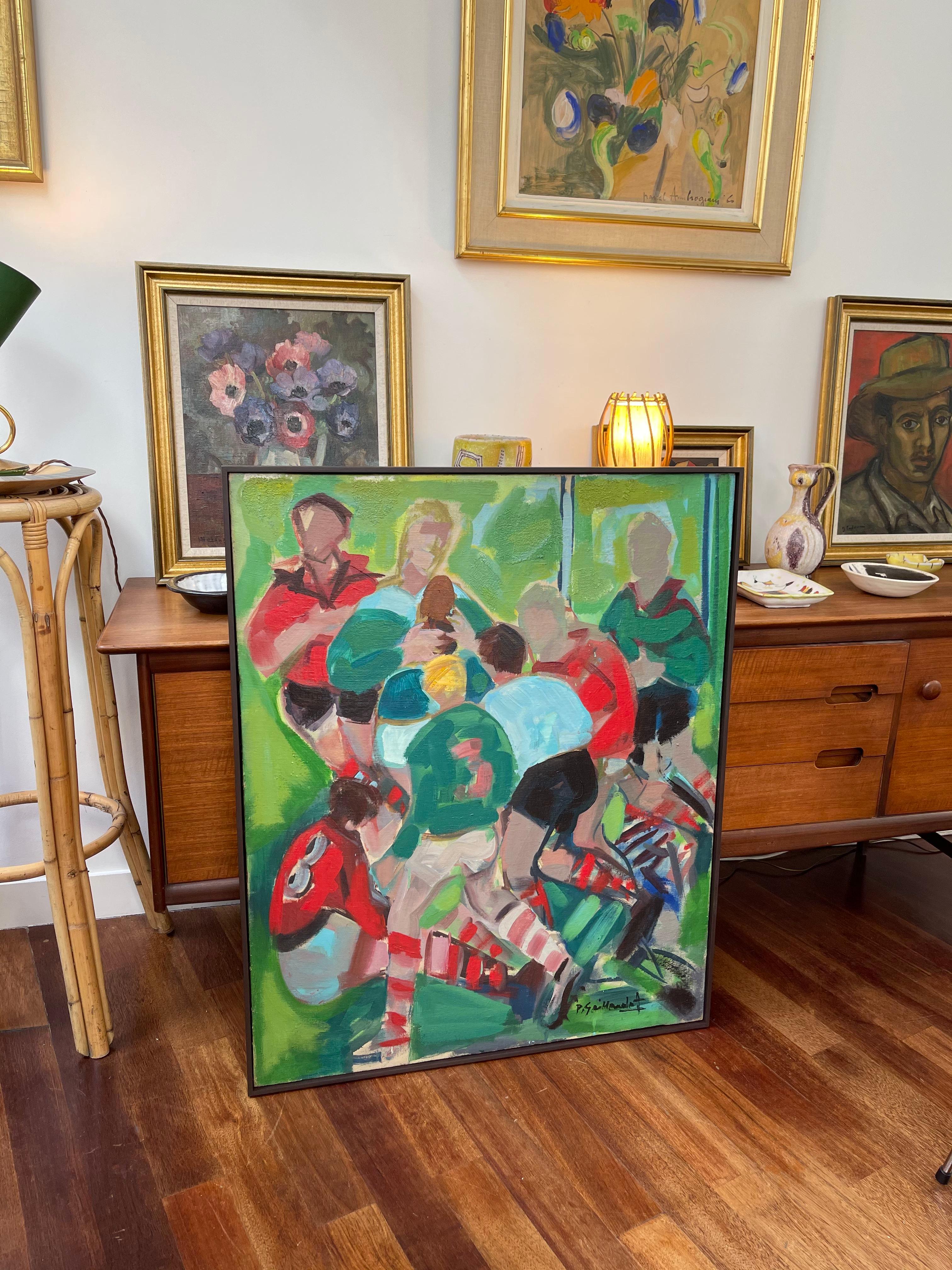 Rugby Five Nations Tournament: Ireland v Wales - Expressionist Painting by Pierre Gaillardot