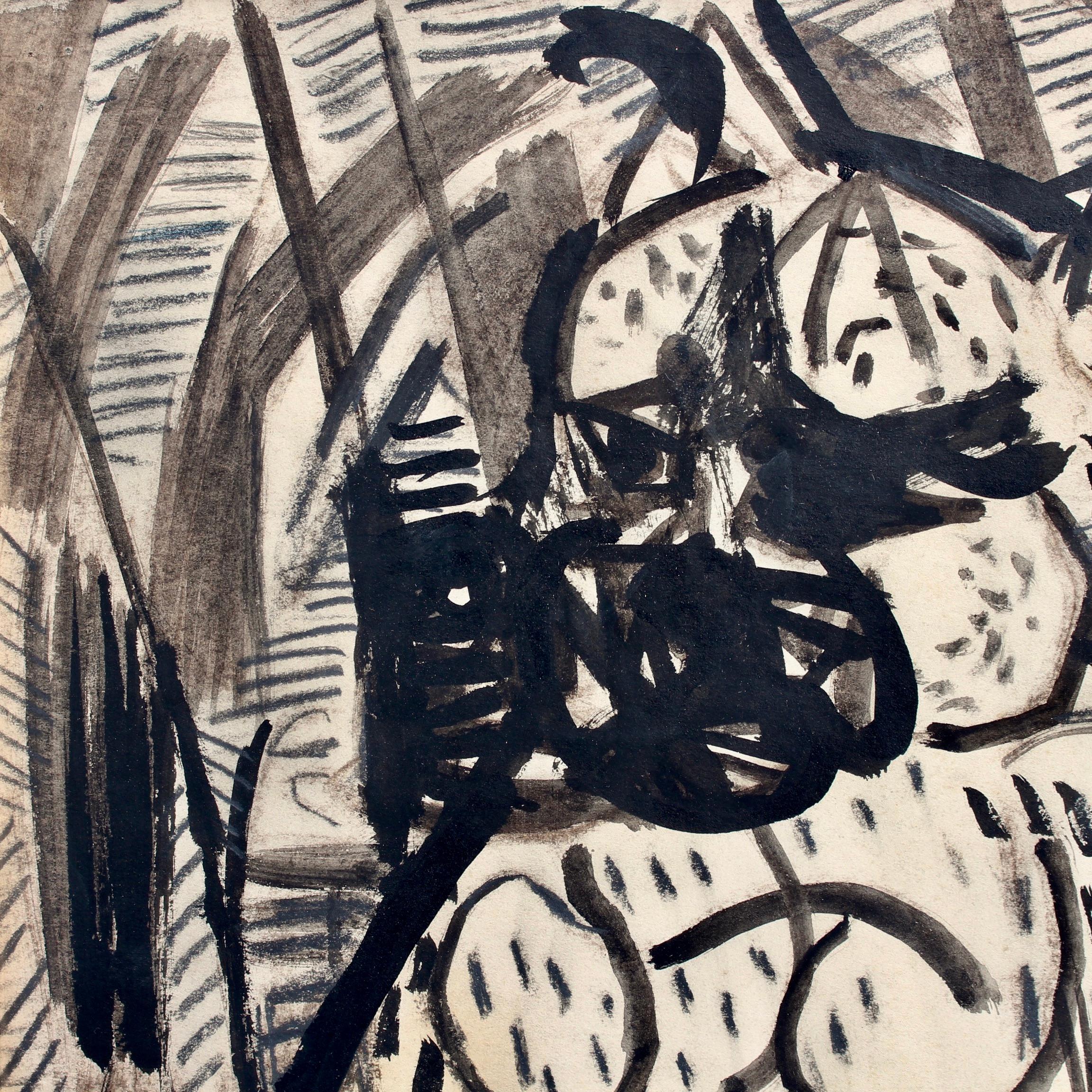 A Dog Named Victor - Black Animal Painting by Louis Latapie