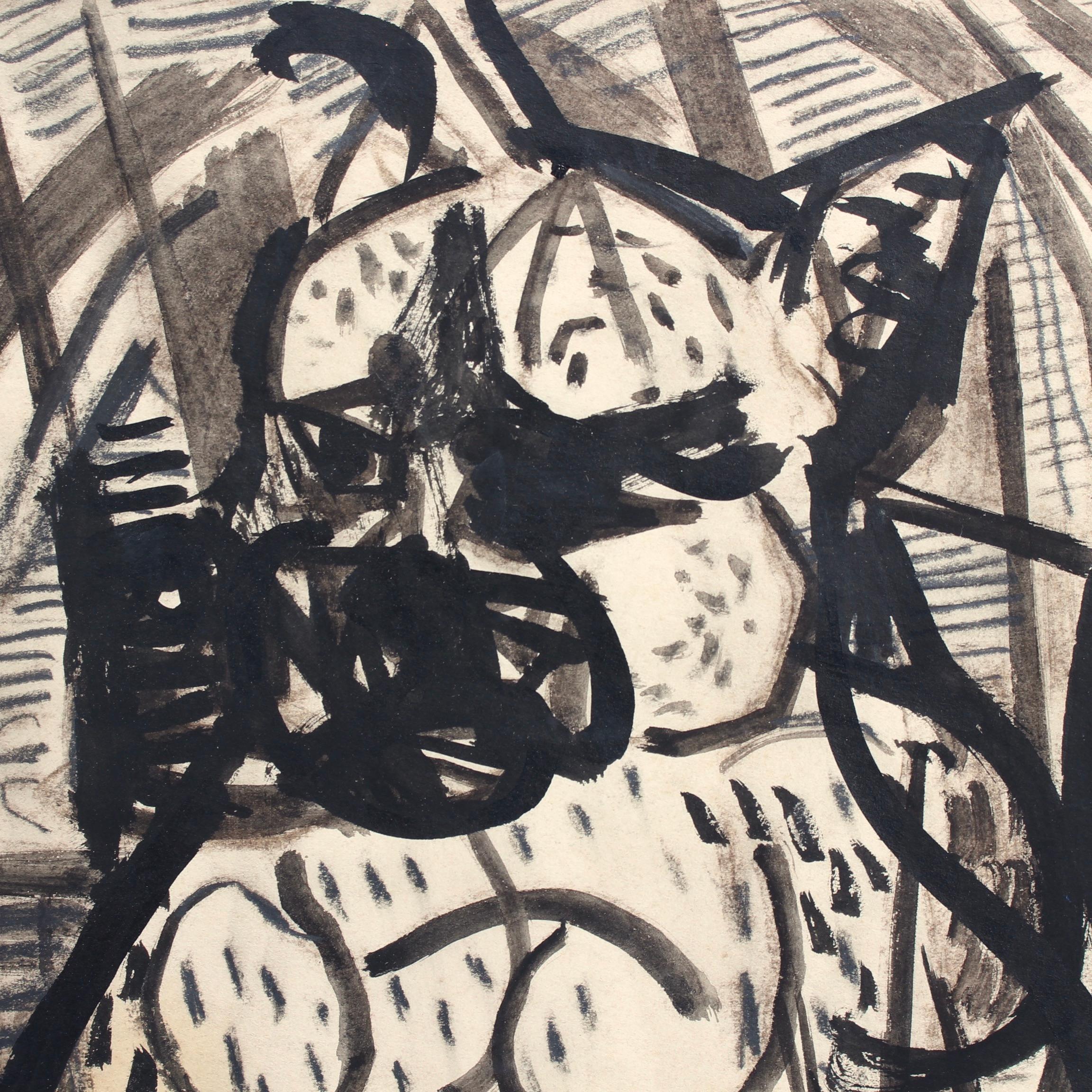 'A Dog Named Victor', India ink and pencil on art paper, by Louis Latapie (circa 1940s). Standing proudly in a garden, Victor (perhaps a boxer?) is an athletic canine with an independent will but loyal to his owner all the same. The drawing was most