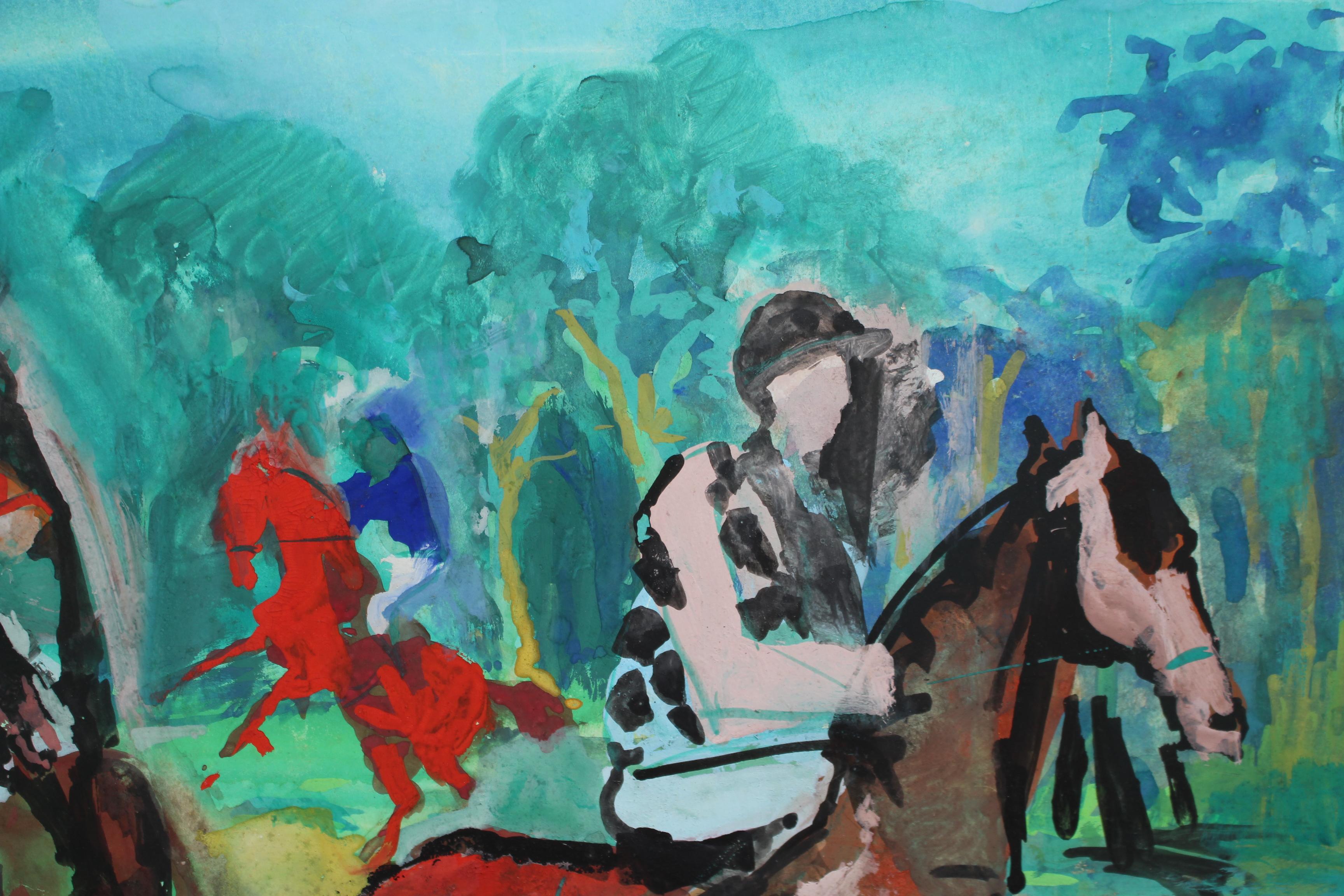 The Racing Horses - Blue Portrait by Pierre Gaillardot 