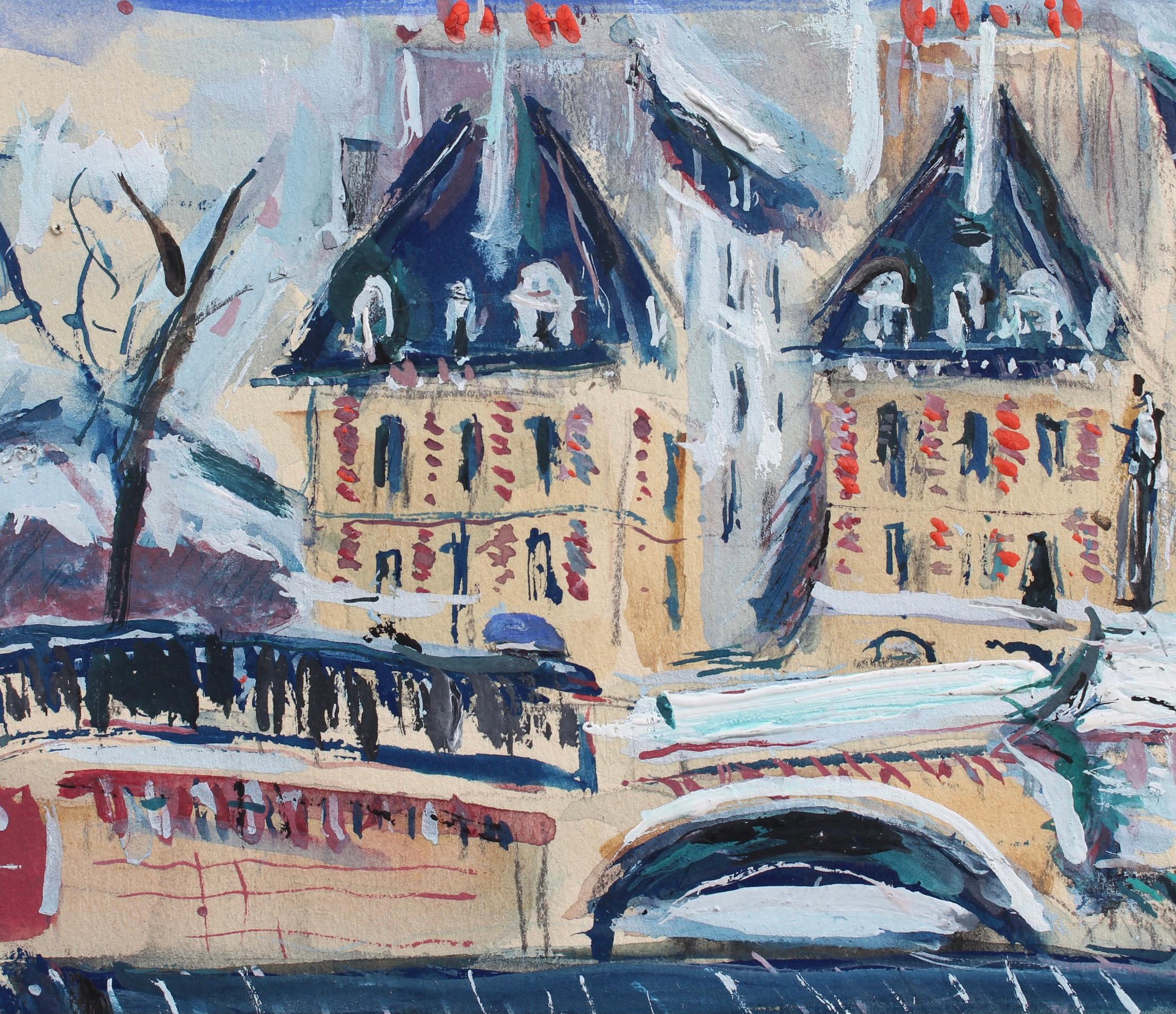 Le Pont Neuf - Expressionist Art by Lucien Génin