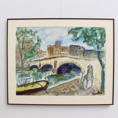 Quay by the Bridge in Paris