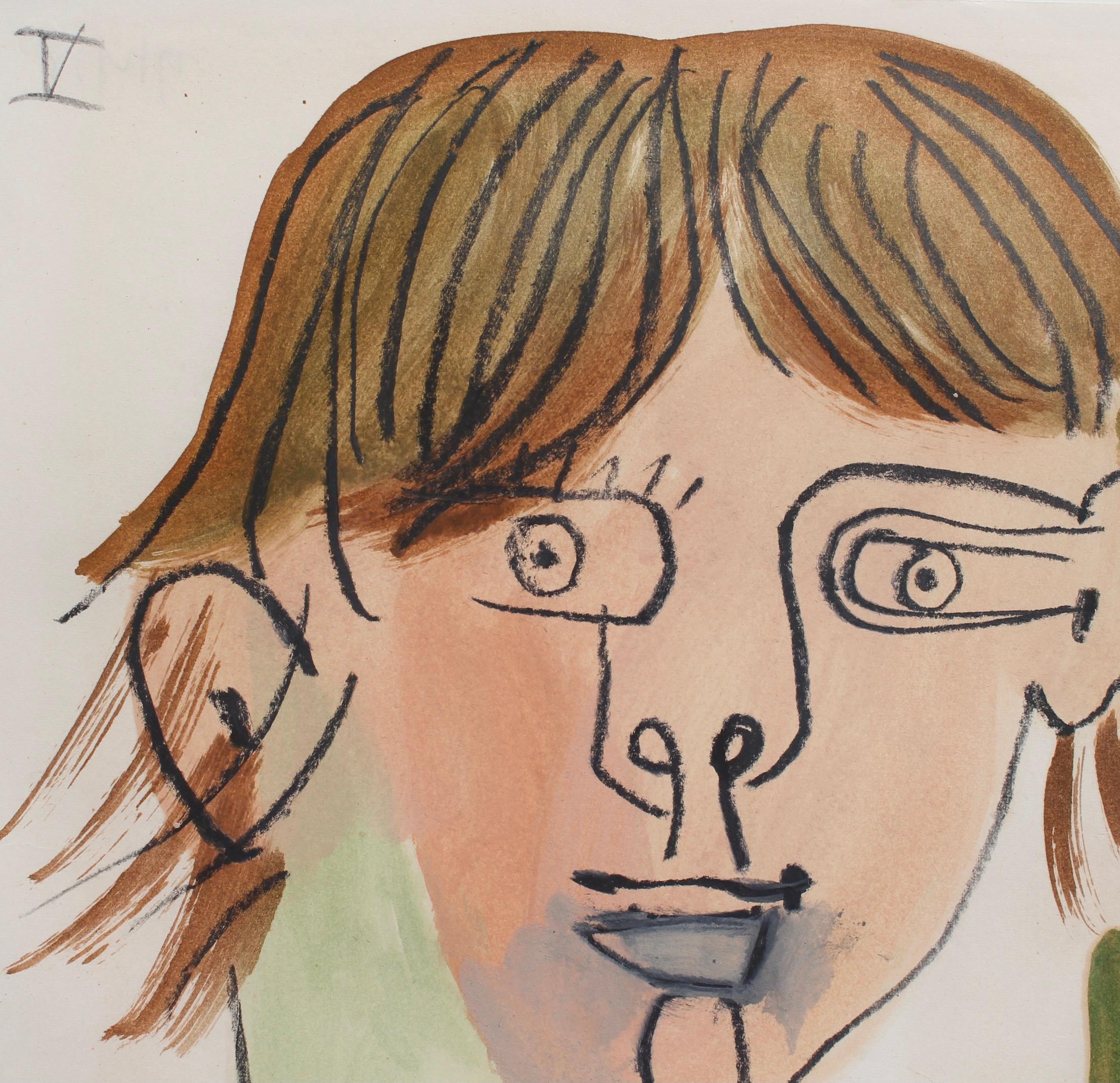 'Portrait of a Boy', India ink and gouache on paper (1966), by Raymond Debiève. A portrait of a boy seemingly in his awkward teen phase who sports the hairstyle of the era. He is bright-eyed with a curious expression. The kind of expression young