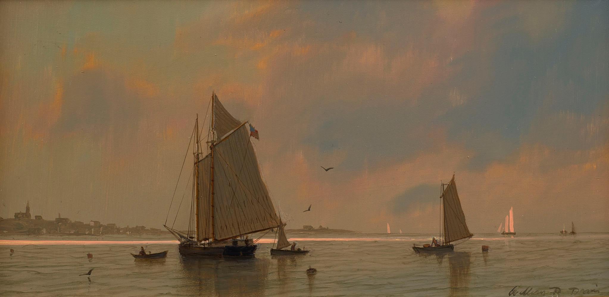 William Davis, Jr. Landscape Painting - Fishing Schooner at Work, 2019