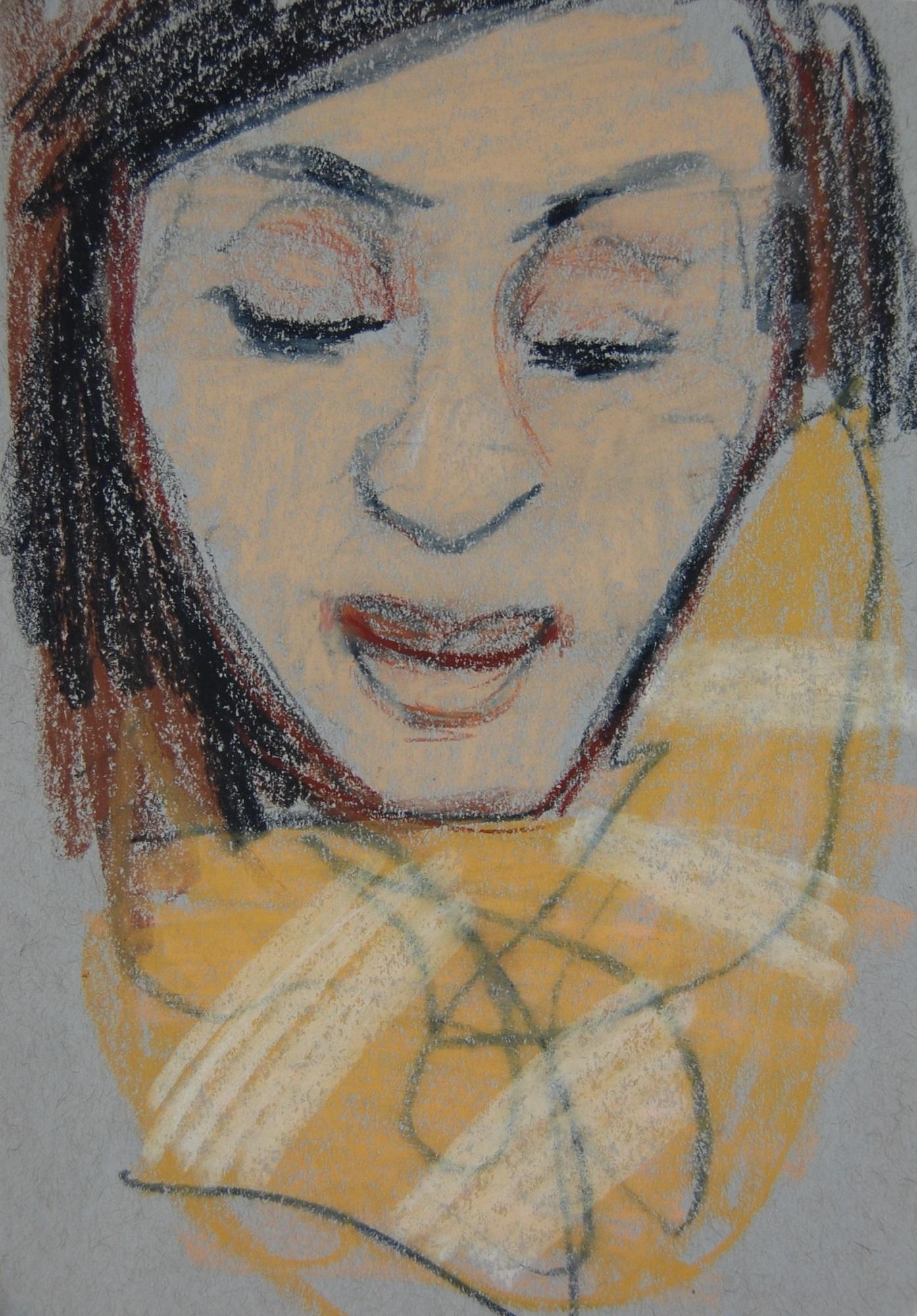 Patrick Jewell Figurative Art - Two-Tone Yellow Scarf