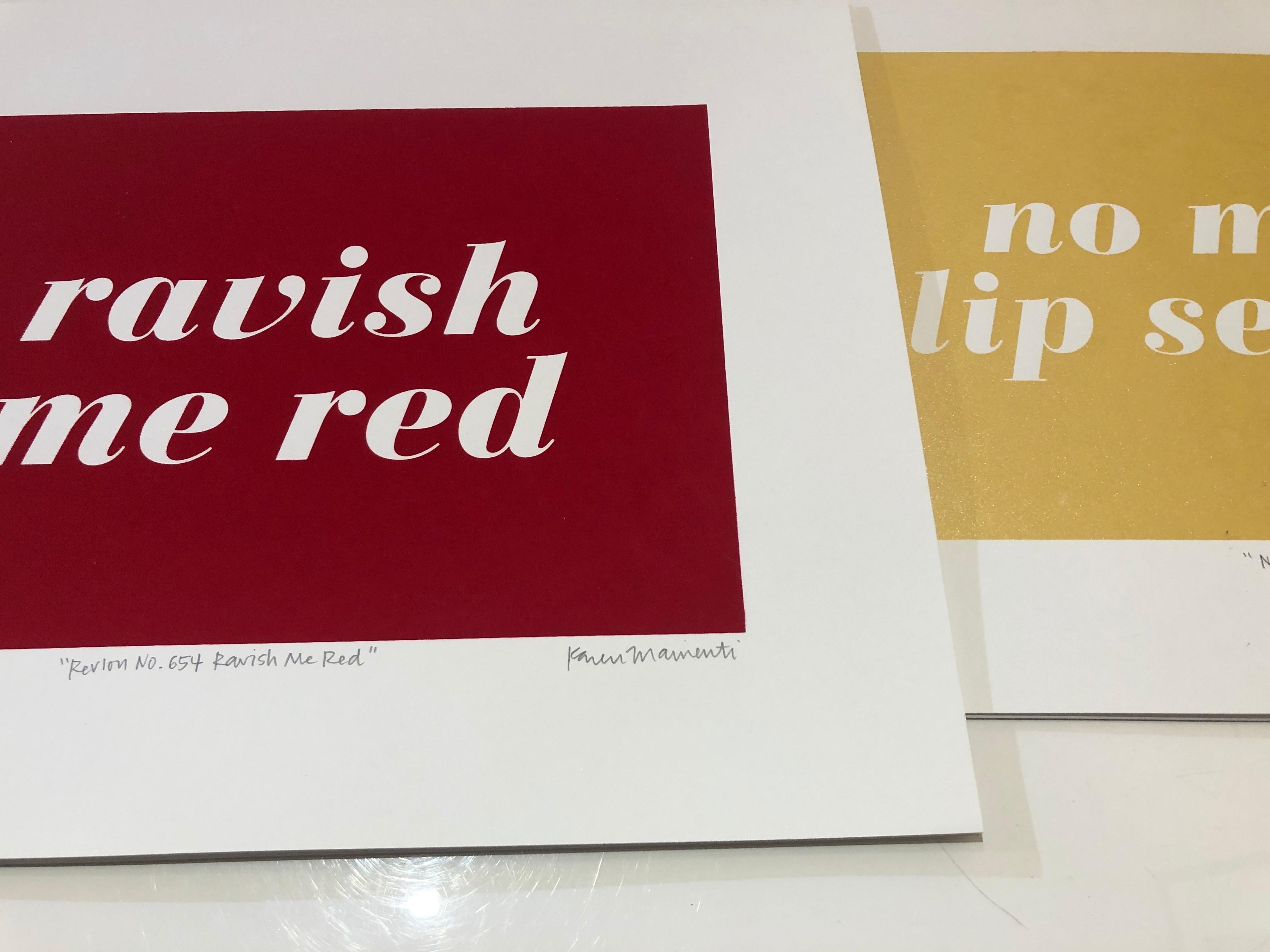 Revlon n° 654 : Ravish Me Red Sérigraphie Édition 1 - Rouge Print par Karen Mainenti