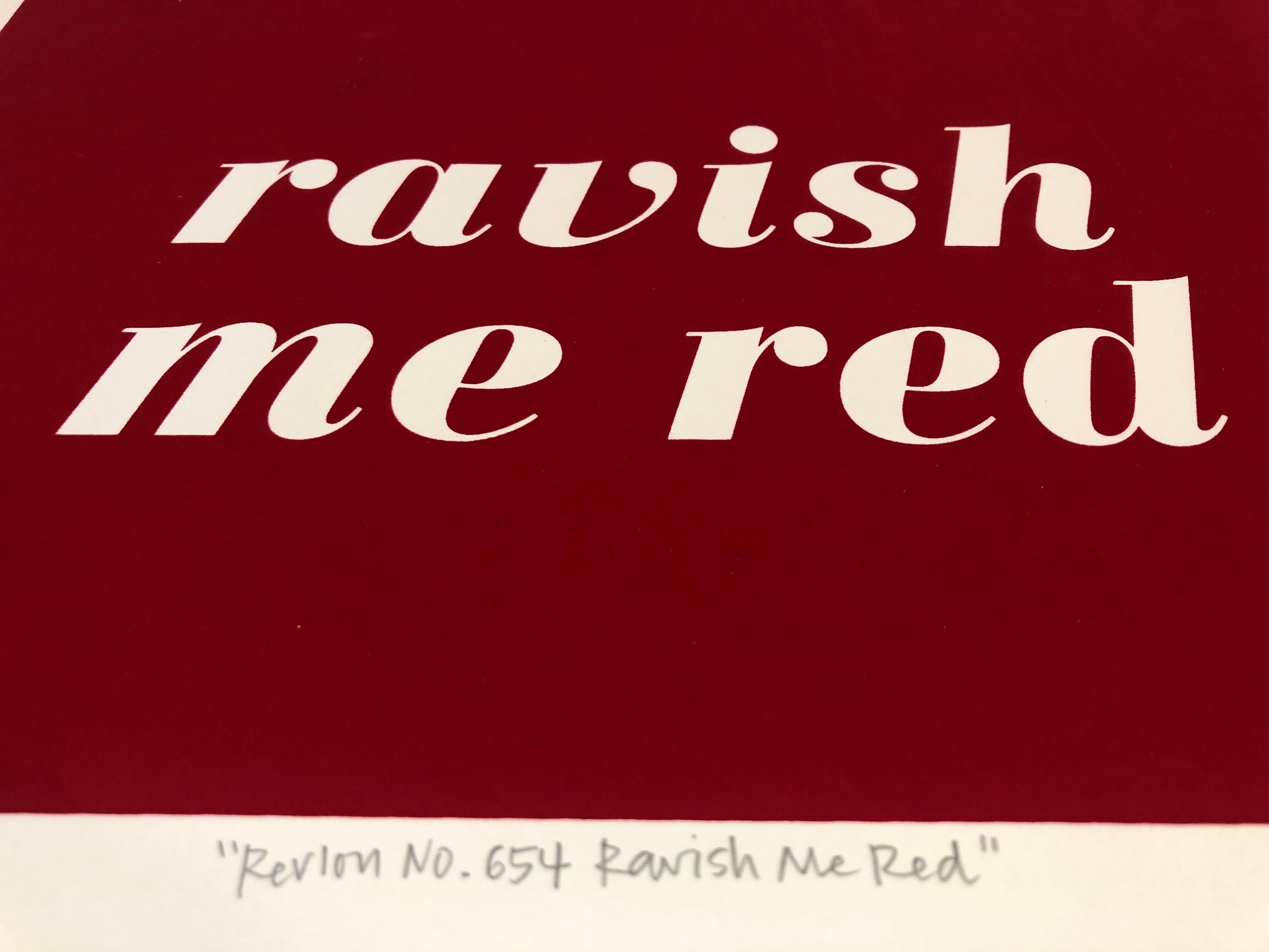 Revlon No. 654: Ravish Me Red Screenprint Edition 1 - Art Deco Print by Karen Mainenti