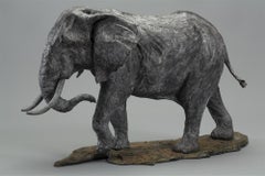 African Bull Elephant Contemporary Bronze Sculpture by Knox Field