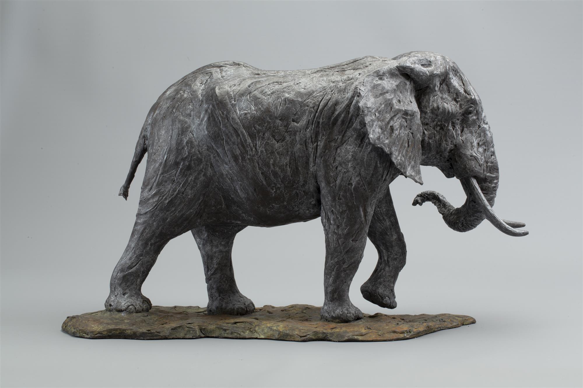 African Bull Elephant Contemporary Bronze Sculpture by Knox Field For Sale 2