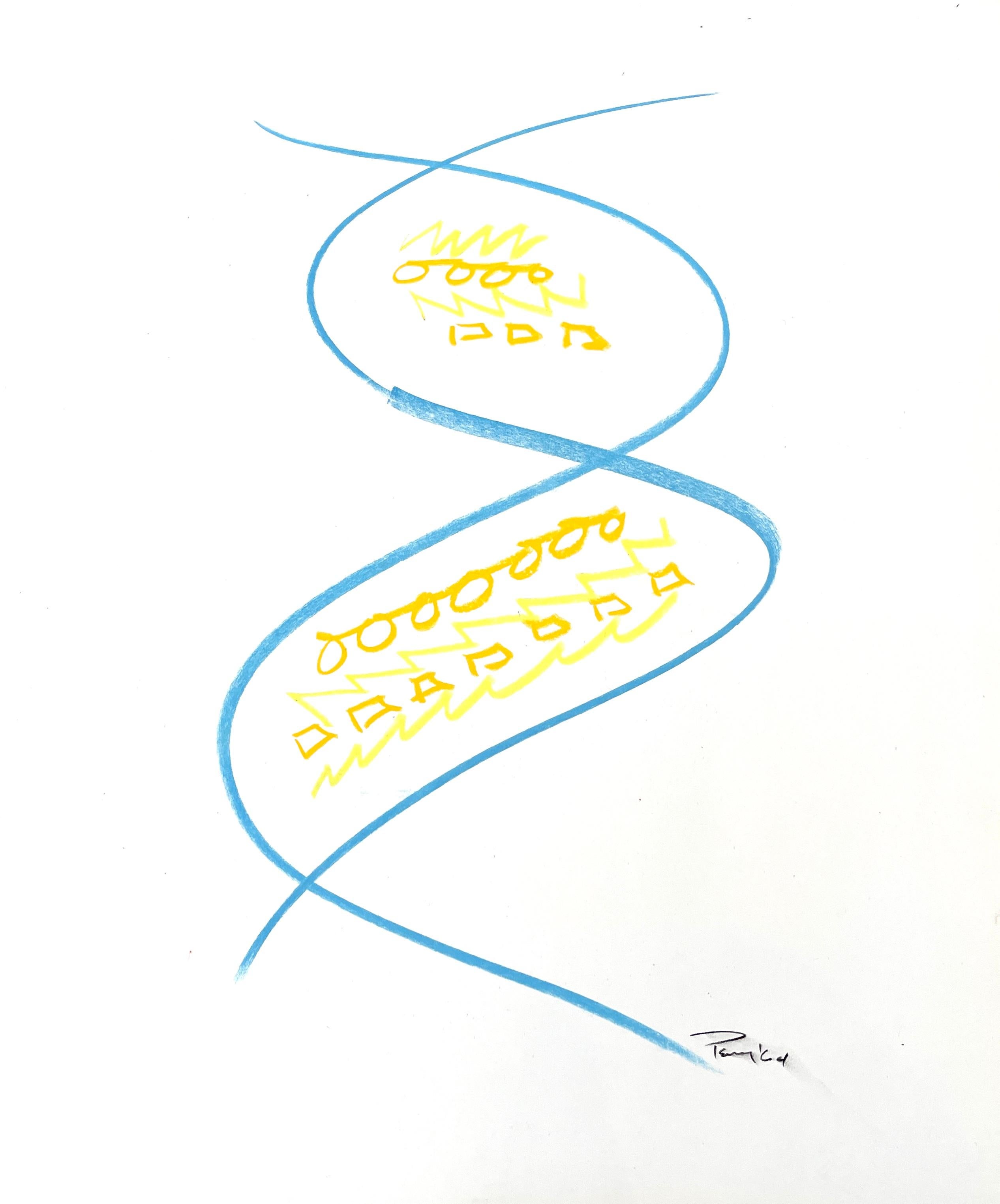 Original Drawing, Biological Information Series Genetic Code DNA 10-1836 - Art by Aubrey Penny